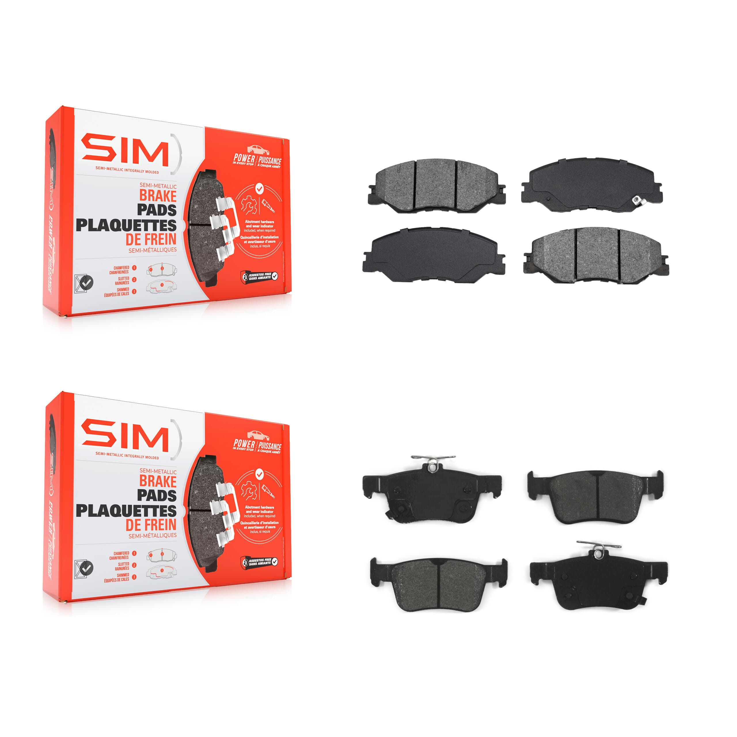 SIM - KSM-100677 - Front and Rear Disc Brake Pad Kits image 1