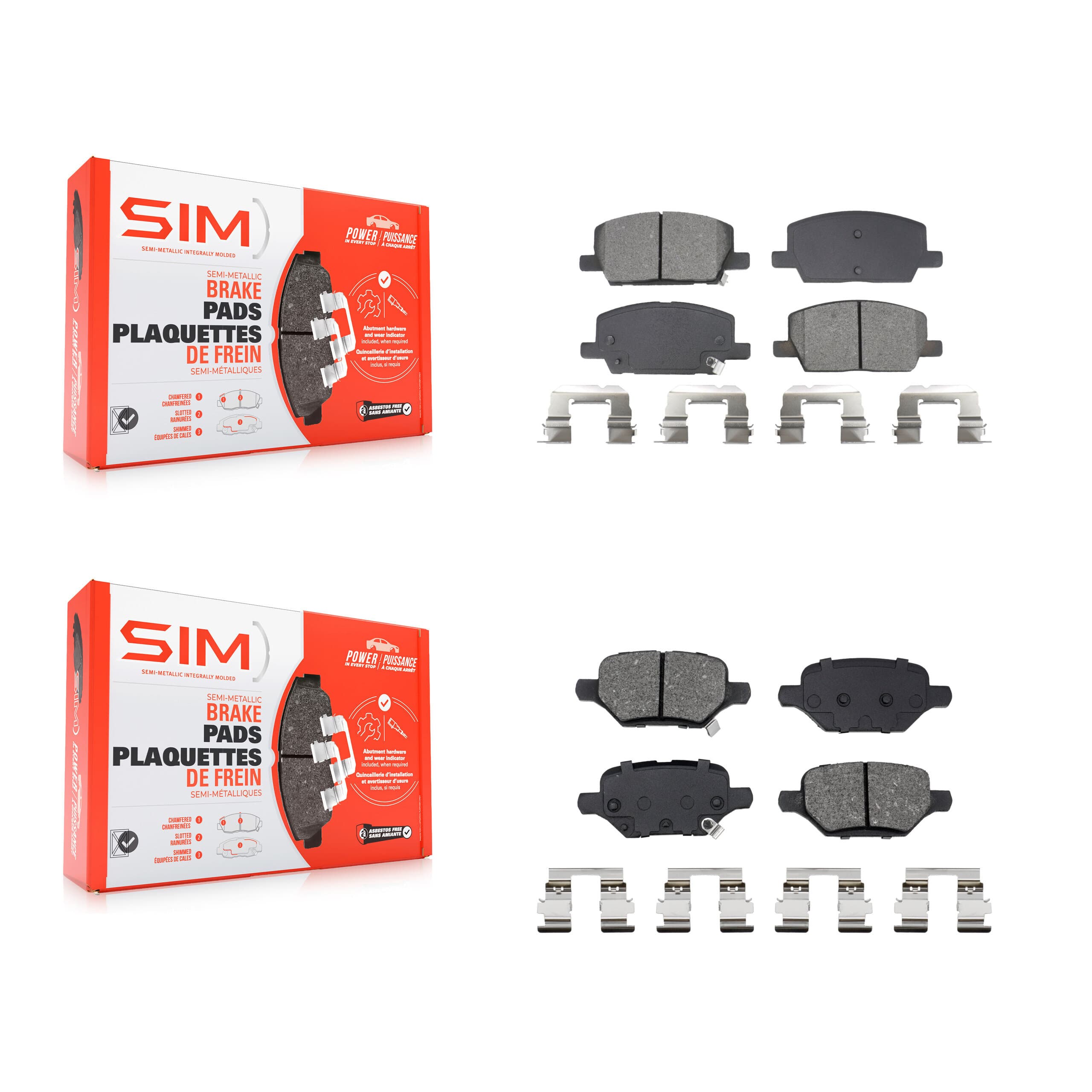 SIM - KSM-100679 - Front and Rear Disc Brake Pad Kits image 1