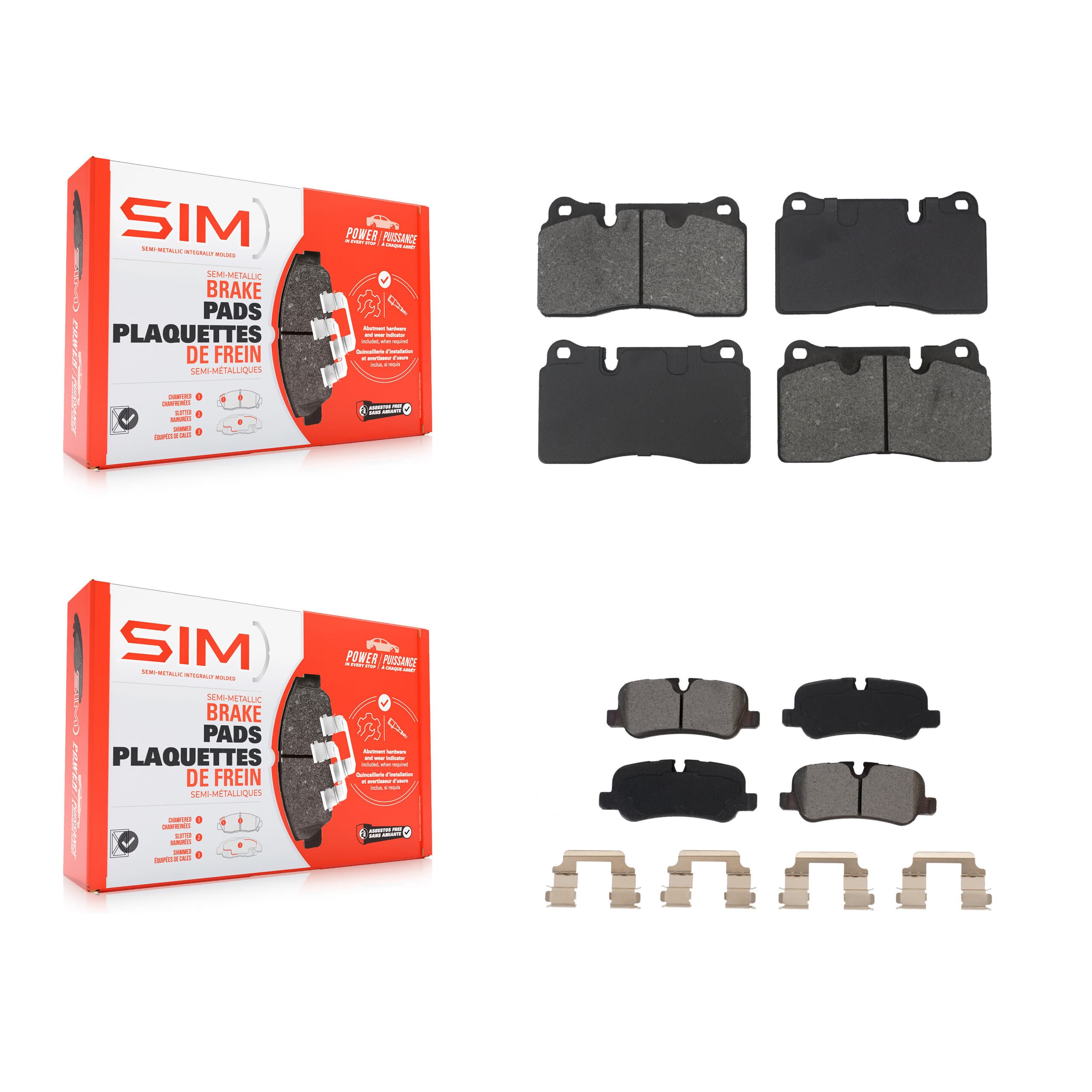 SIM - KSM-100681 - Front and Rear Disc Brake Pad Kits image 1