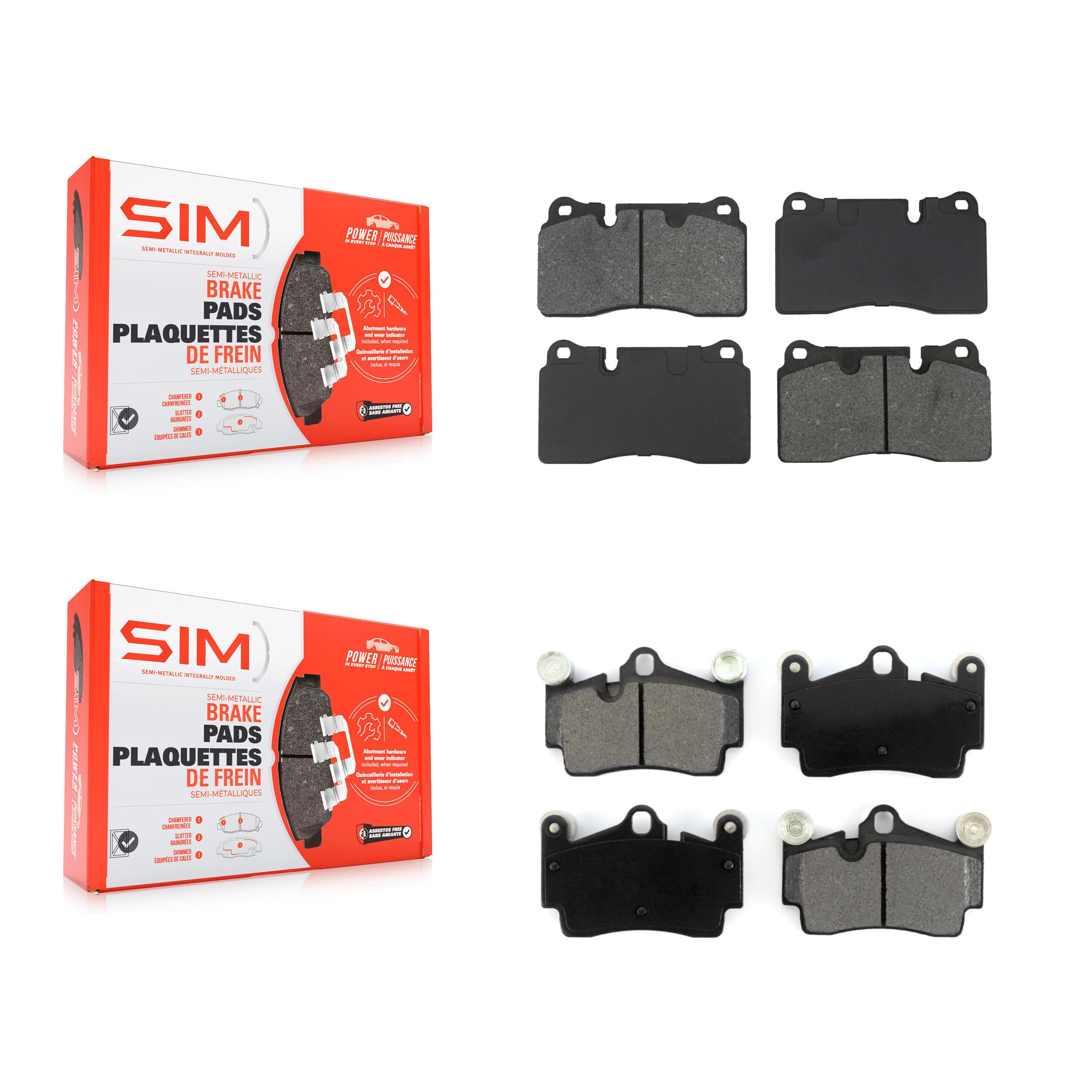 SIM - KSM-100682 - Front and Rear Disc Brake Pad Kits image 1
