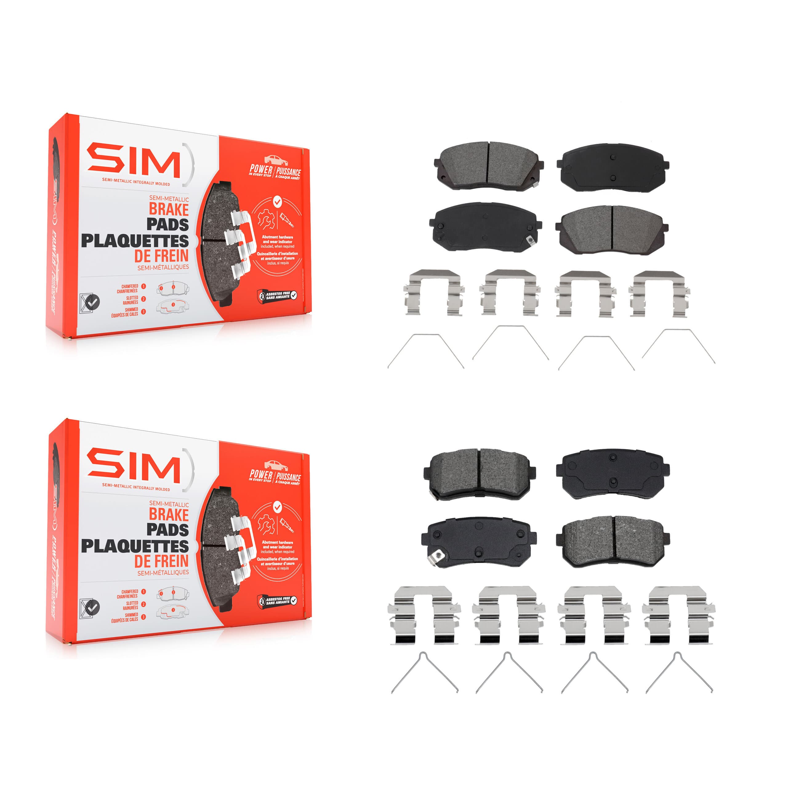 SIM - KSM-100683 - Front and Rear Disc Brake Pad Kits image 1