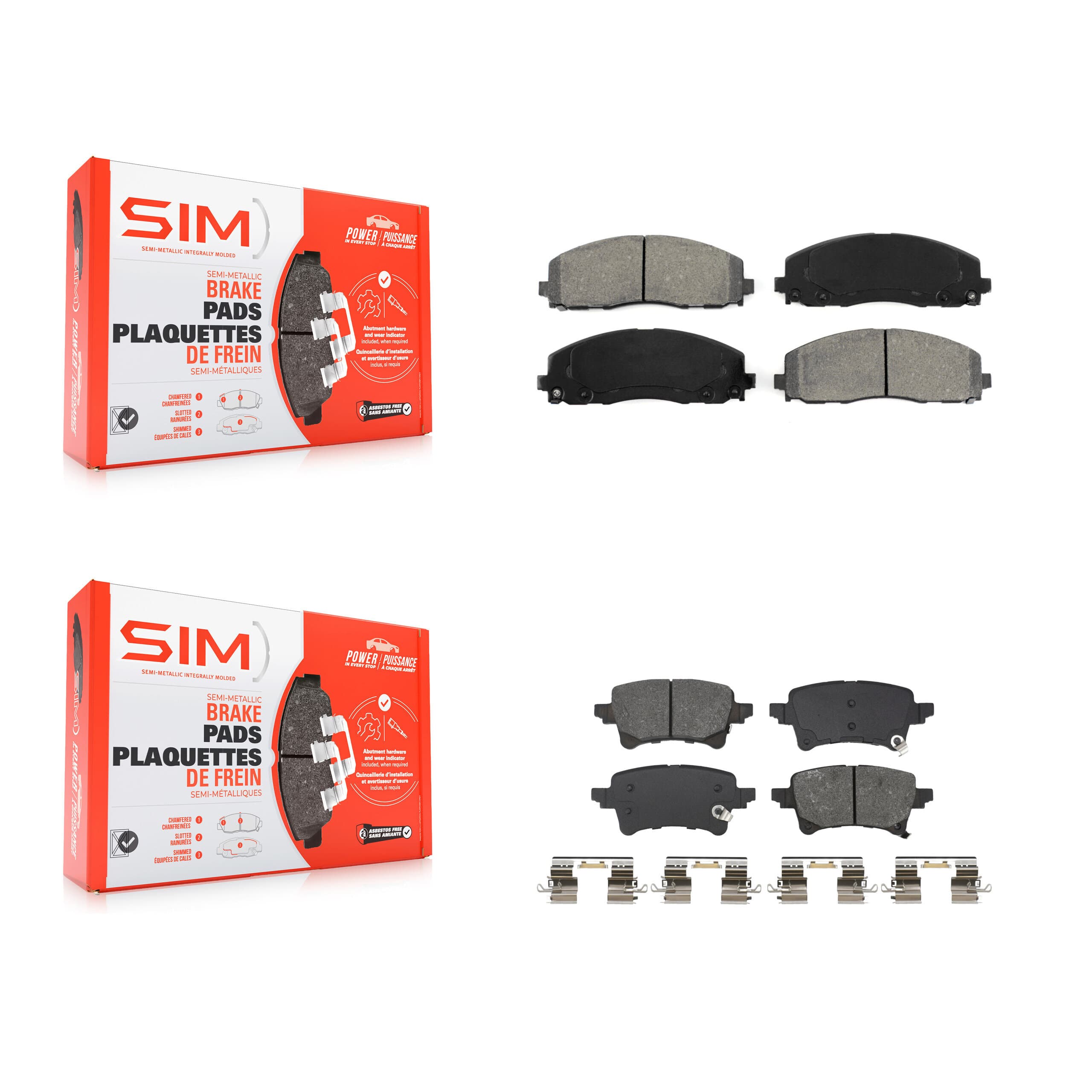 SIM - KSM-100687 - Front and Rear Disc Brake Pad Kits image 1