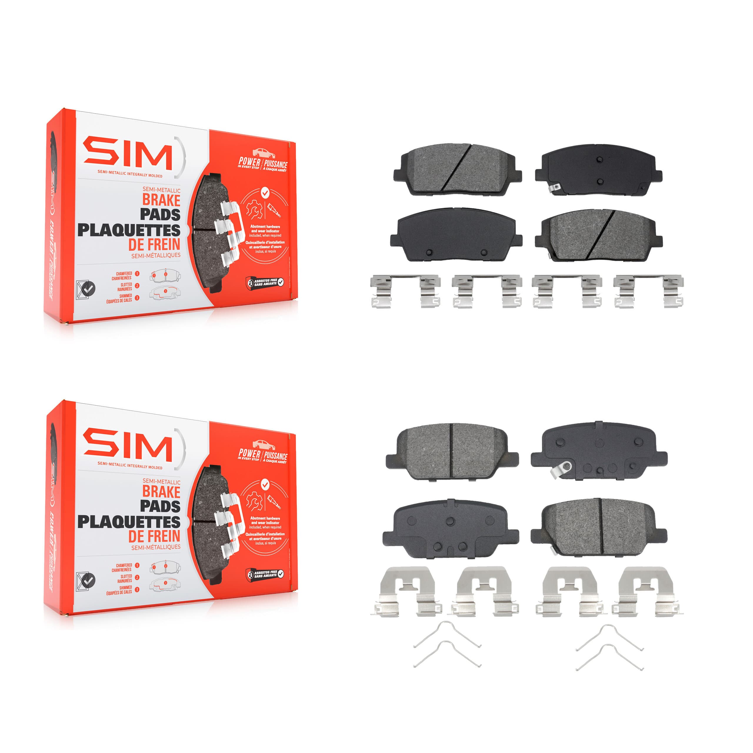 SIM - KSM-100688 - Front and Rear Disc Brake Pad Kits image 1