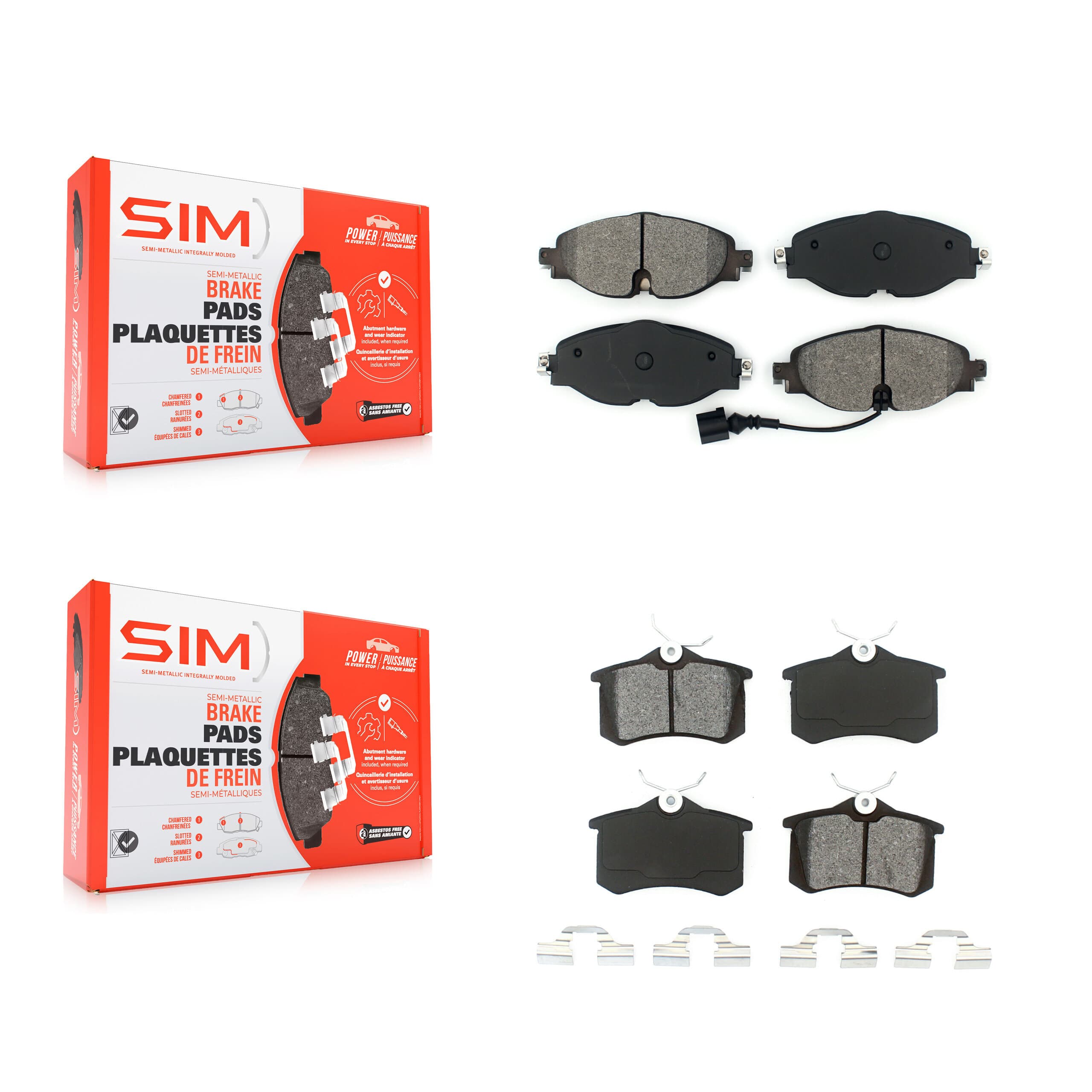 SIM - KSM-100698 - Front and Rear Disc Brake Pad Kits image 1