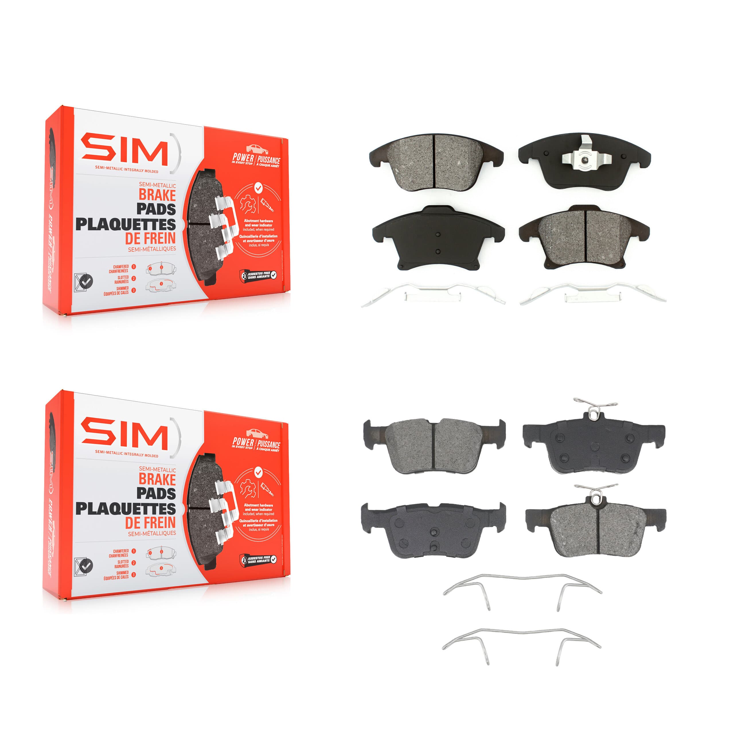 SIM - KSM-100701 - Front and Rear Disc Brake Pad Kits image 1