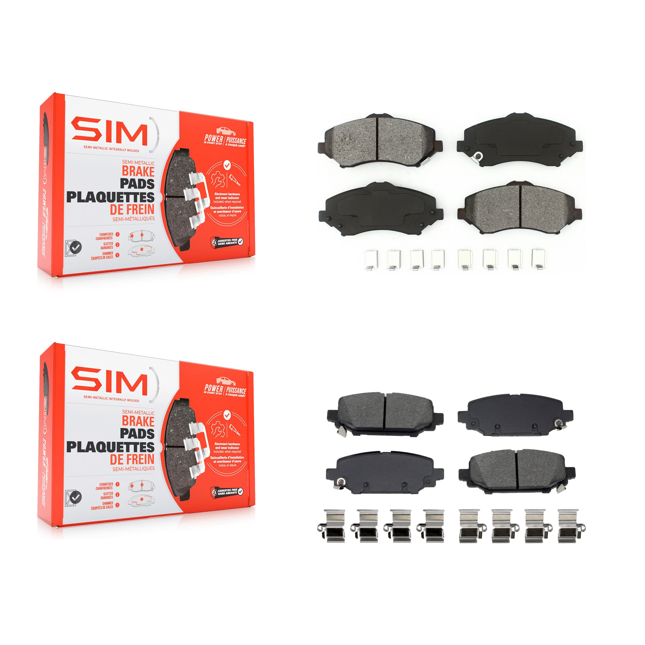 SIM - KSM-100703 - Front and Rear Disc Brake Pad Kits image 1