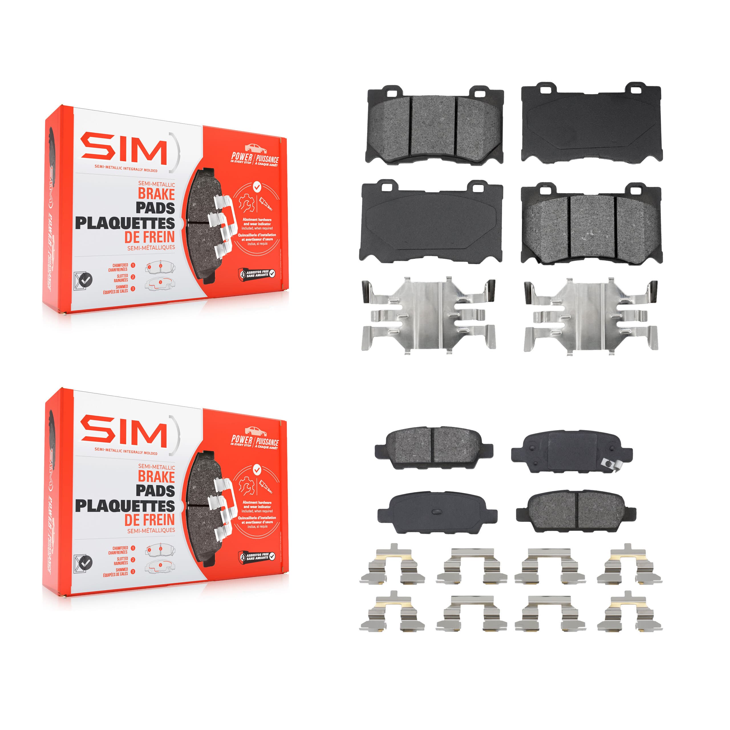 SIM - KSM-100705 - Front and Rear Disc Brake Pad Kits image 1