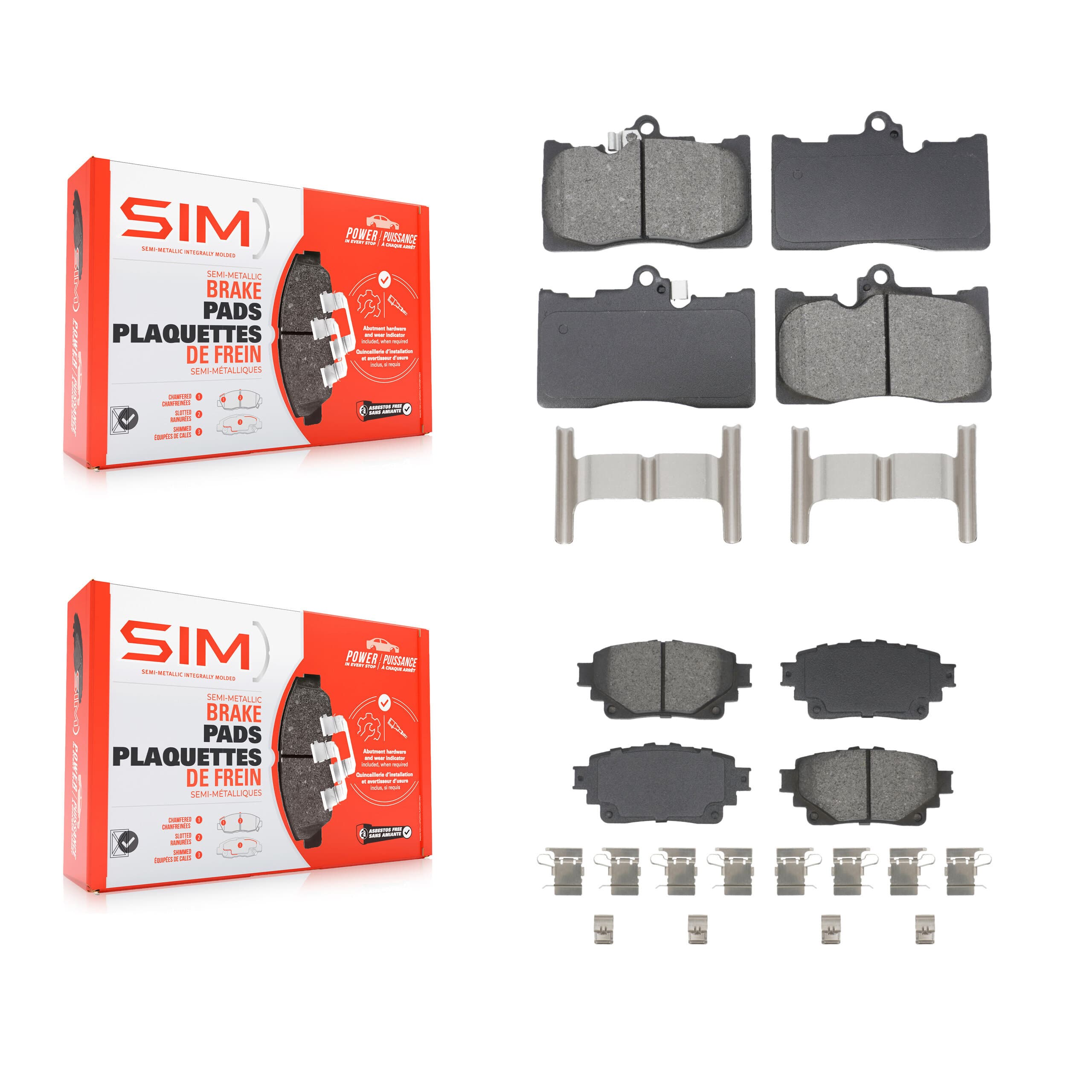 SIM - KSM-100706 - Front and Rear Disc Brake Pad Kits image 1