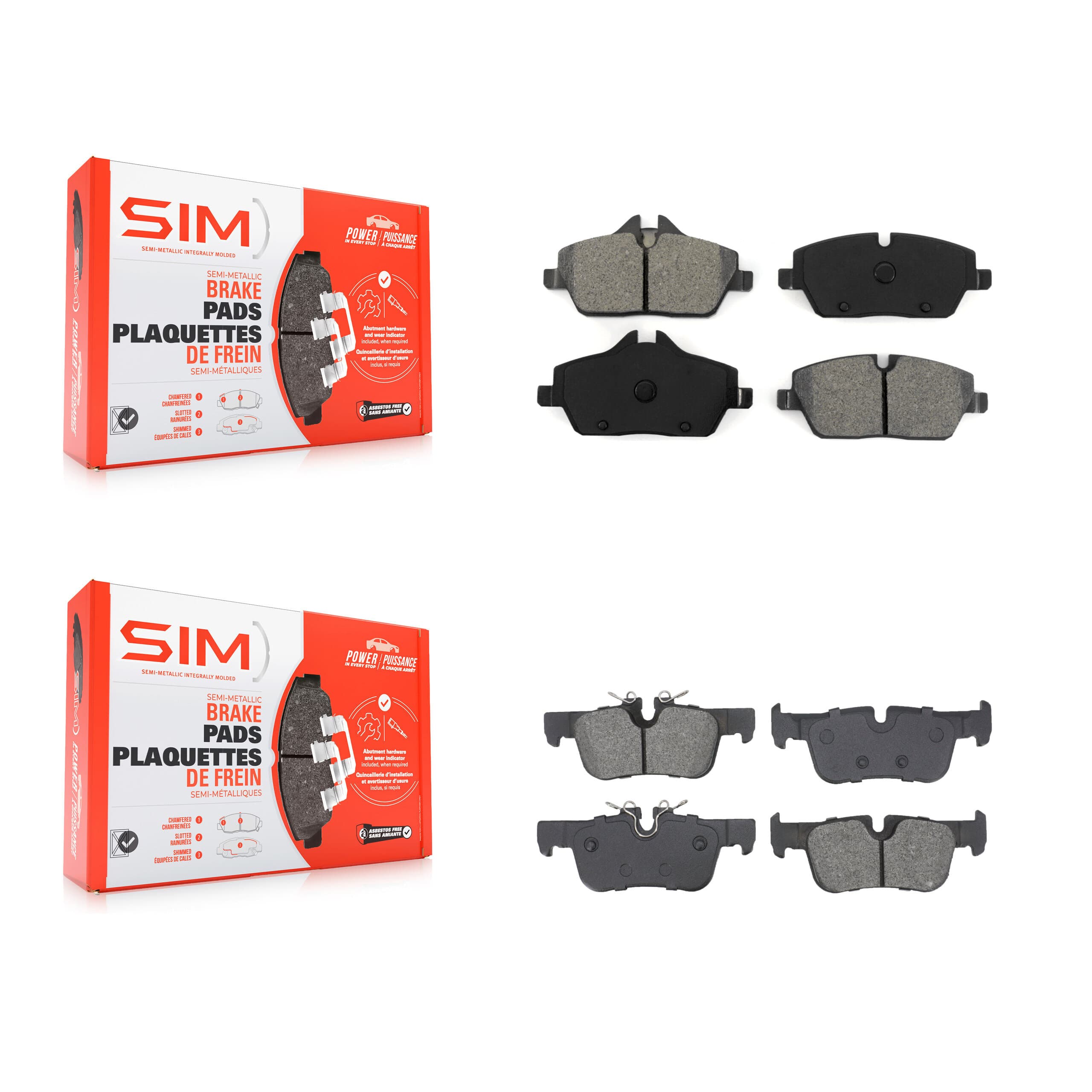 SIM - KSM-100709 - Front and Rear Disc Brake Pad Kits image 1