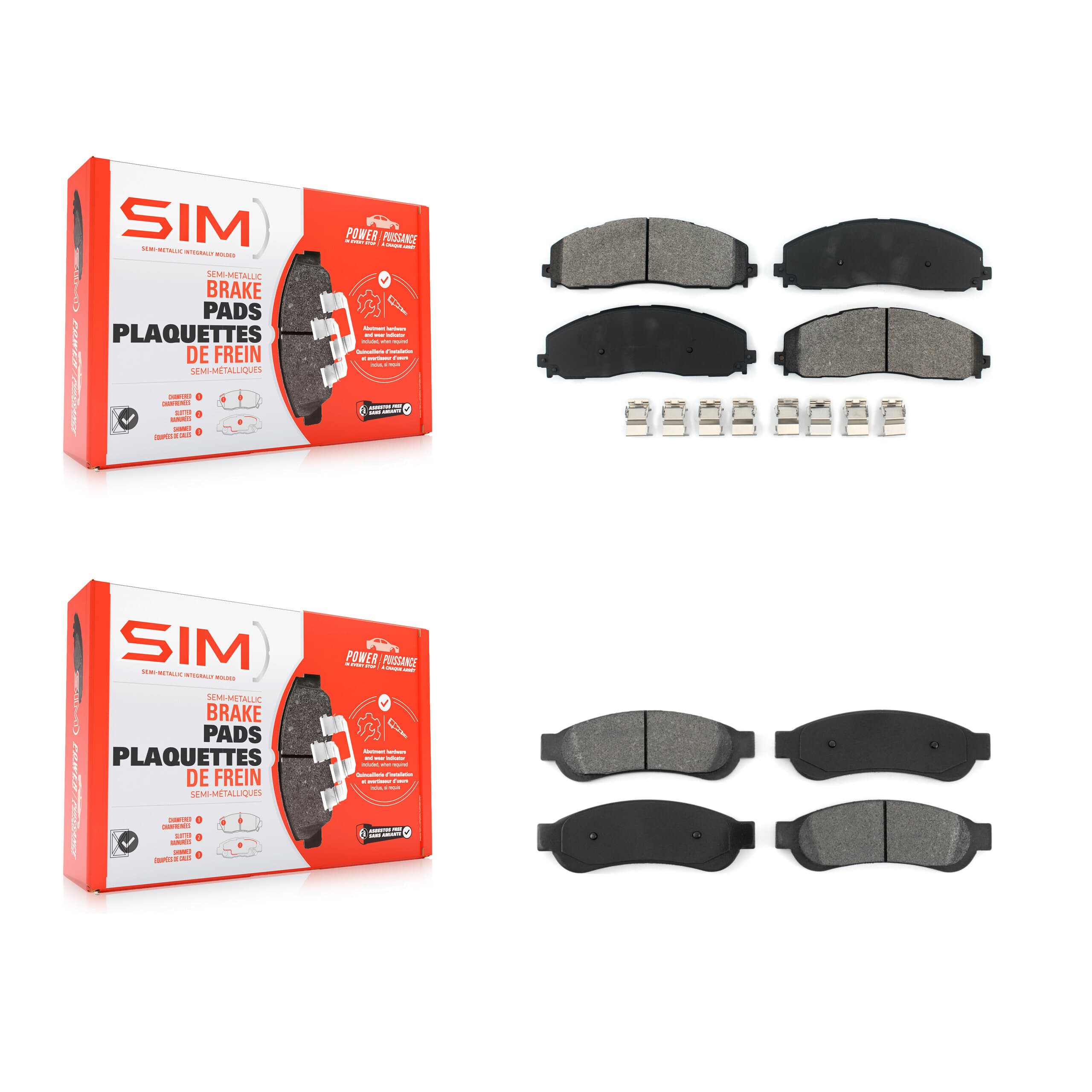 SIM - KSM-100711 - Front and Rear Disc Brake Pad Kits image 1