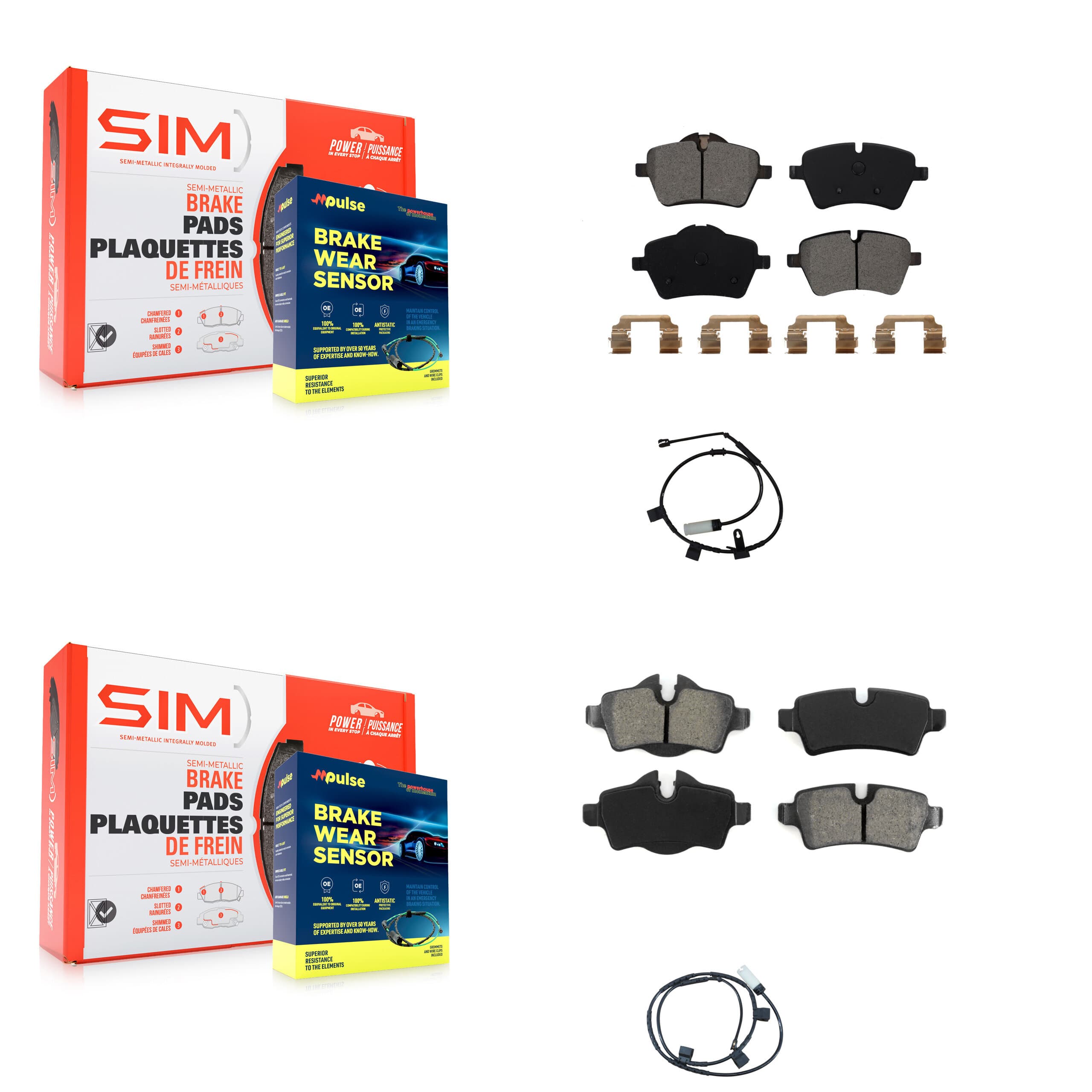 SIM - KSW-100003 - Front and Rear Disc Brake Pad Kits image 1