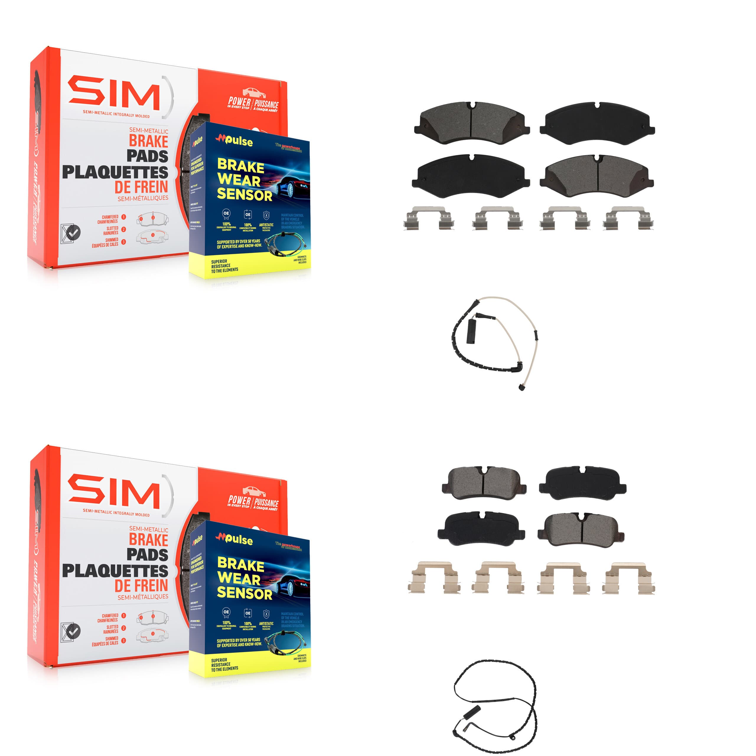 SIM - KSW-100008 - Front and Rear Disc Brake Pad Kits image 1