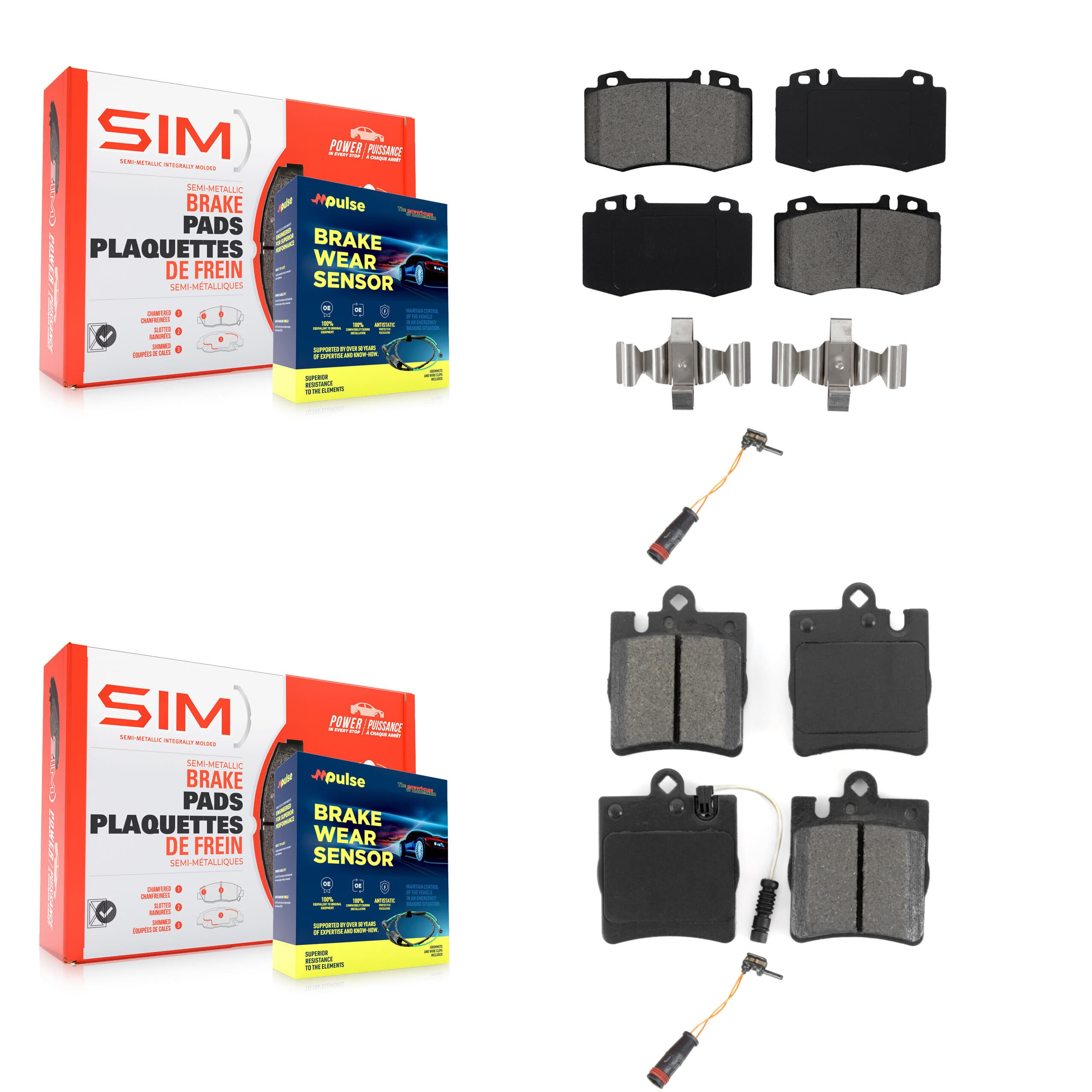 SIM - KSW-100029 - Front and Rear Disc Brake Pad Kits image 1