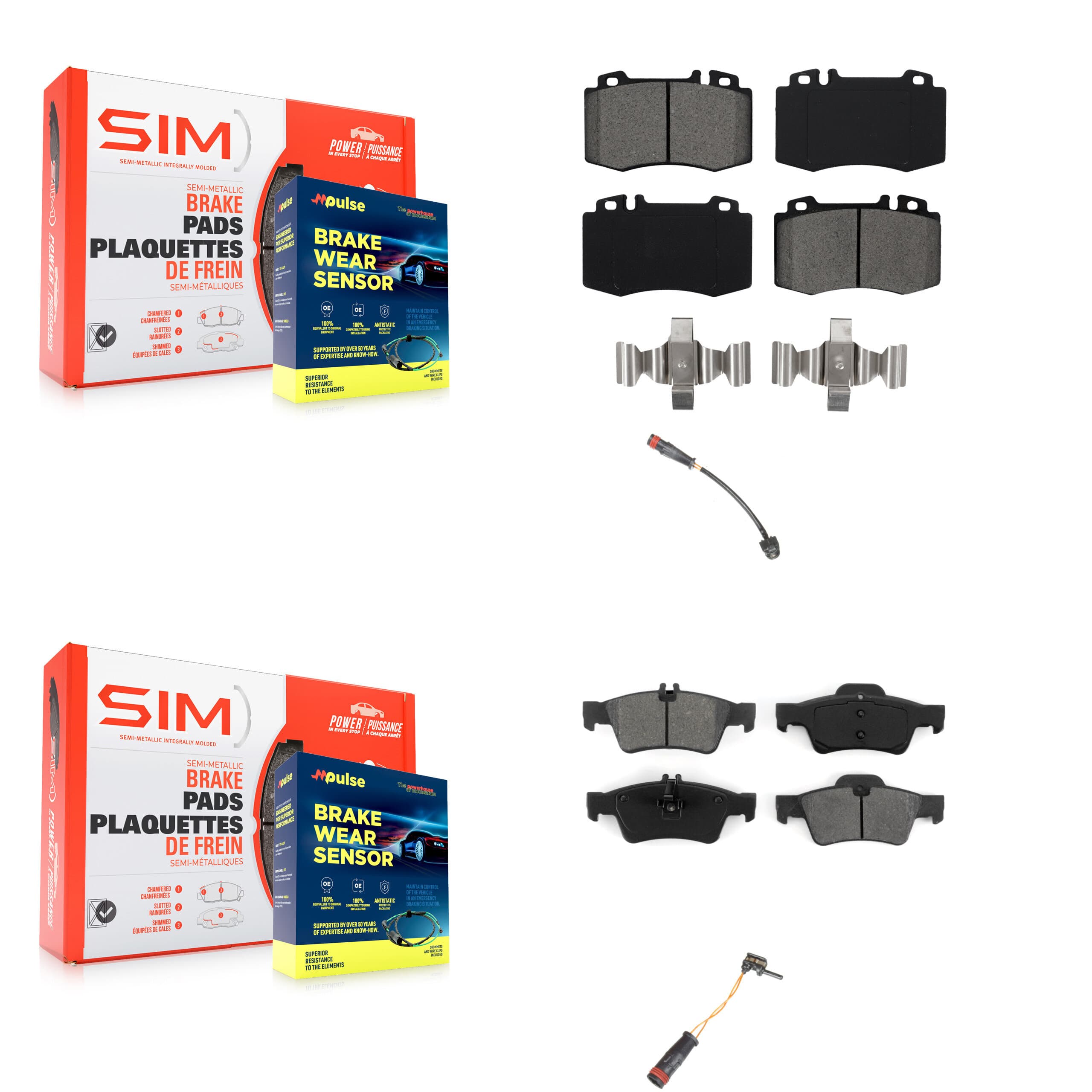 SIM - KSW-100032 - Front and Rear Disc Brake Pad Kits image 1