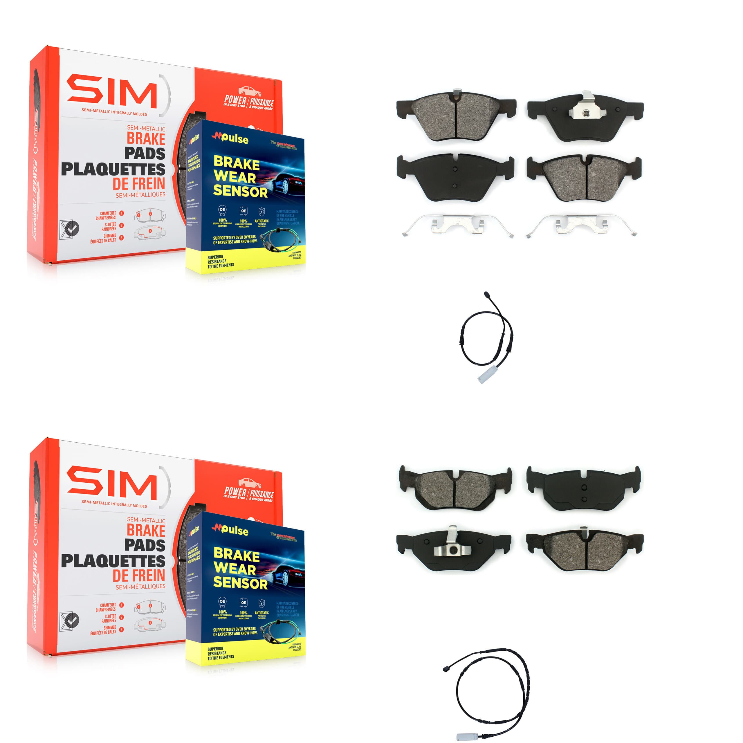 SIM - KSW-100037 - Front and Rear Disc Brake Pad Kits image 1