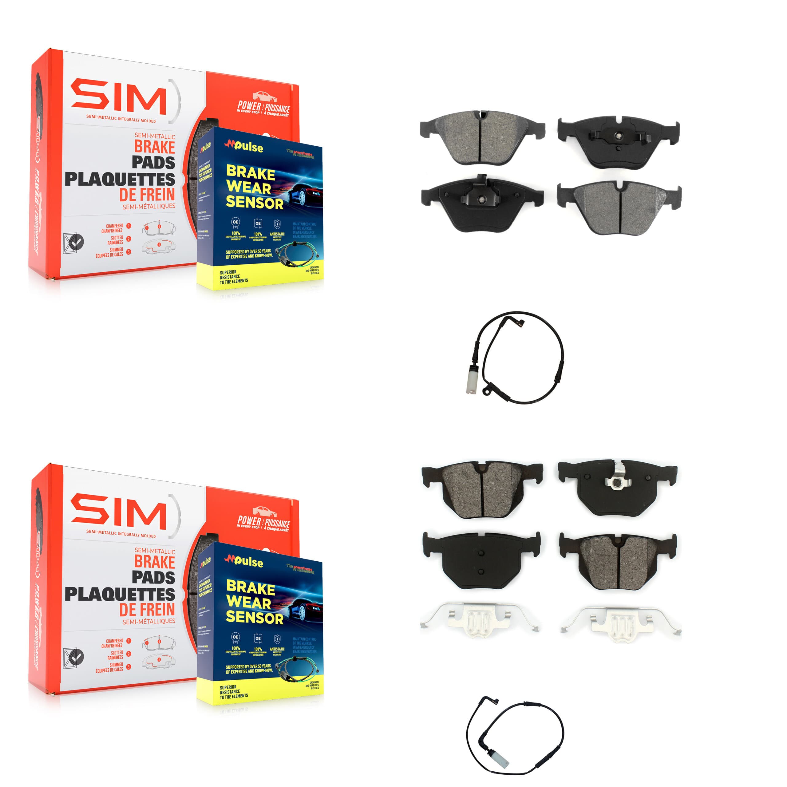 SIM - KSW-100041 - Front and Rear Disc Brake Pad Kits image 1