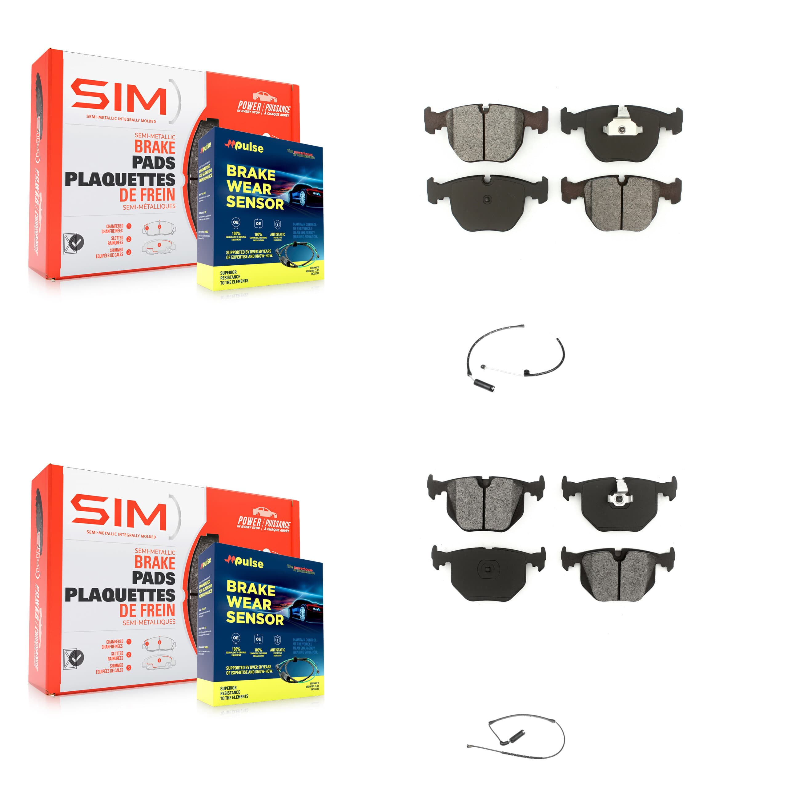 SIM - KSW-100044 - Front and Rear Disc Brake Pad Kits image 1