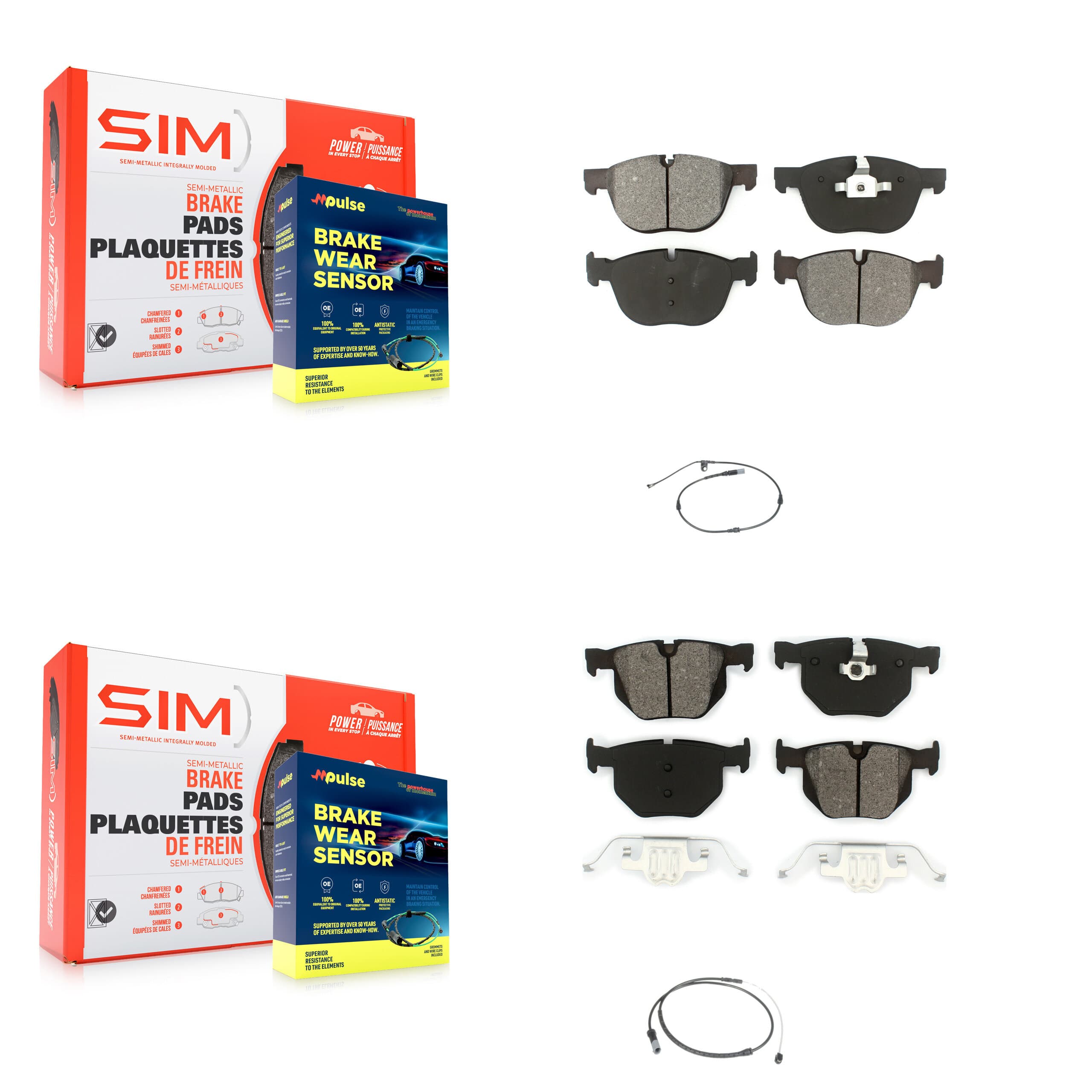 SIM - KSW-100048 - Front and Rear Disc Brake Pad Kits image 1