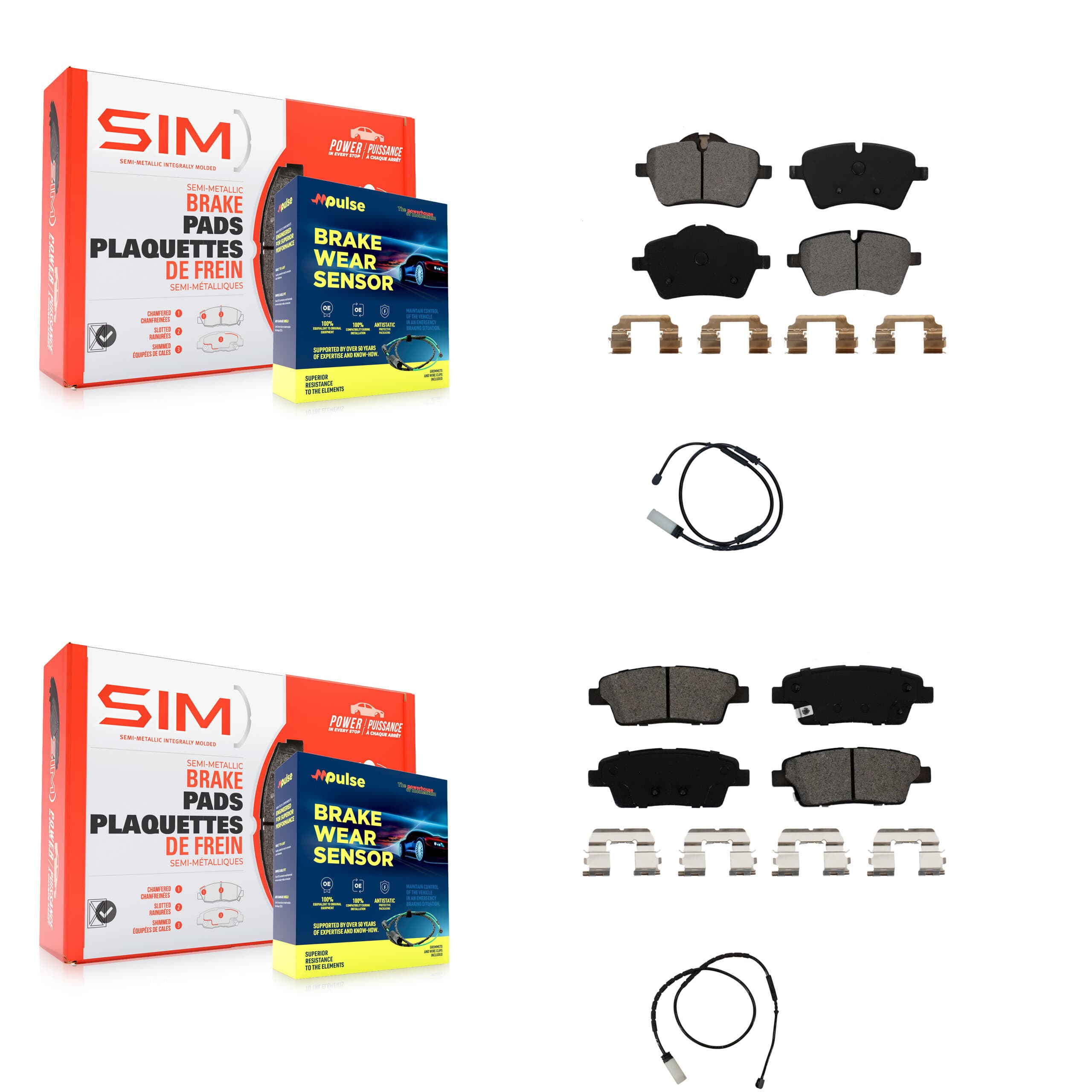 SIM - KSW-100052 - Front and Rear Disc Brake Pad Kits image 1