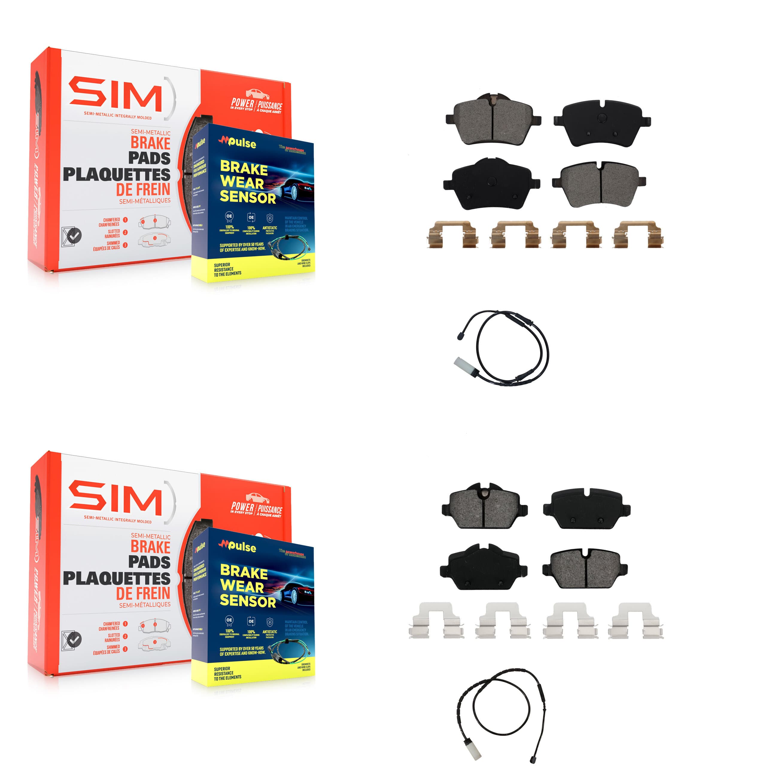 SIM - KSW-100053 - Front and Rear Disc Brake Pad Kits image 1