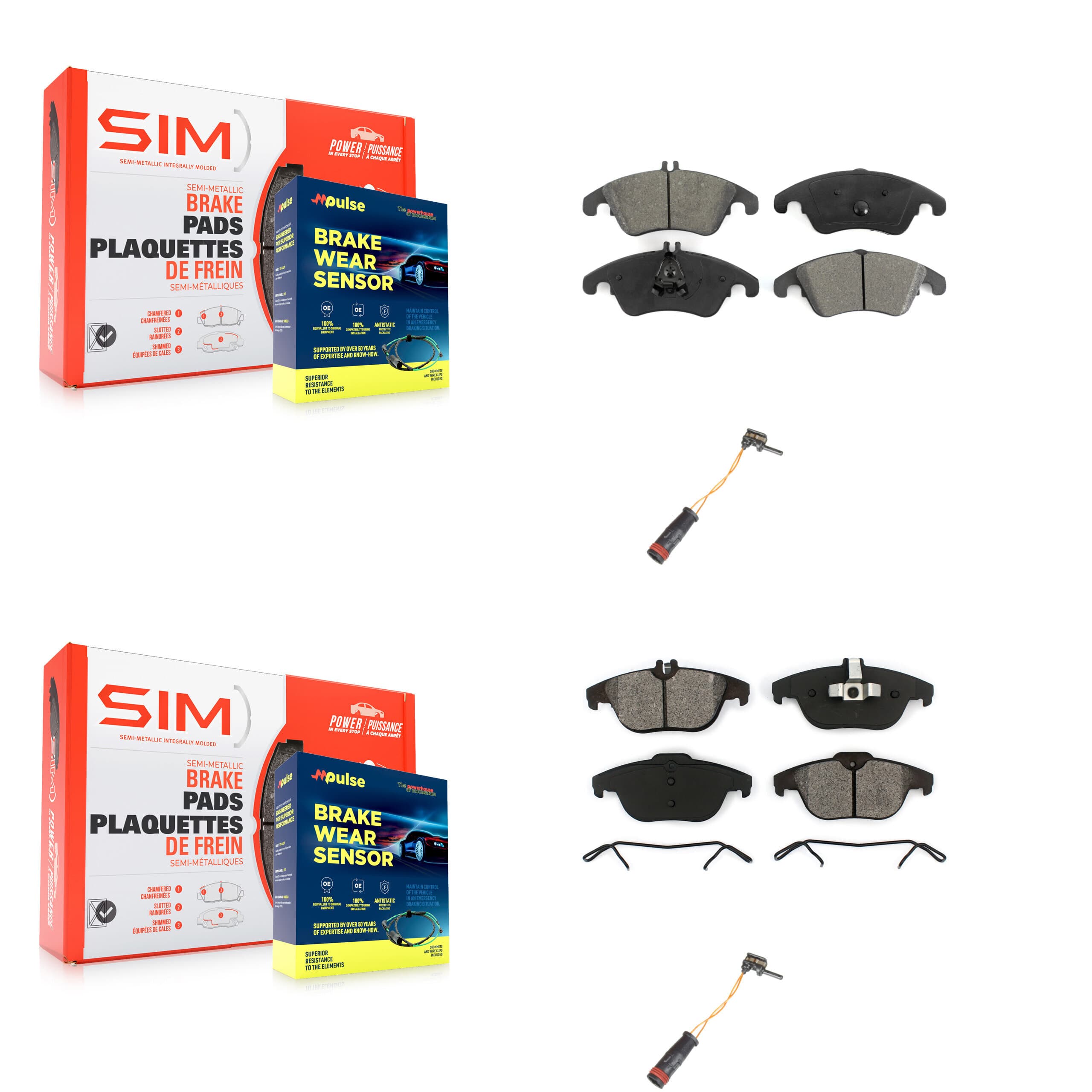 SIM - KSW-100063 - Front and Rear Disc Brake Pad Kits image 1