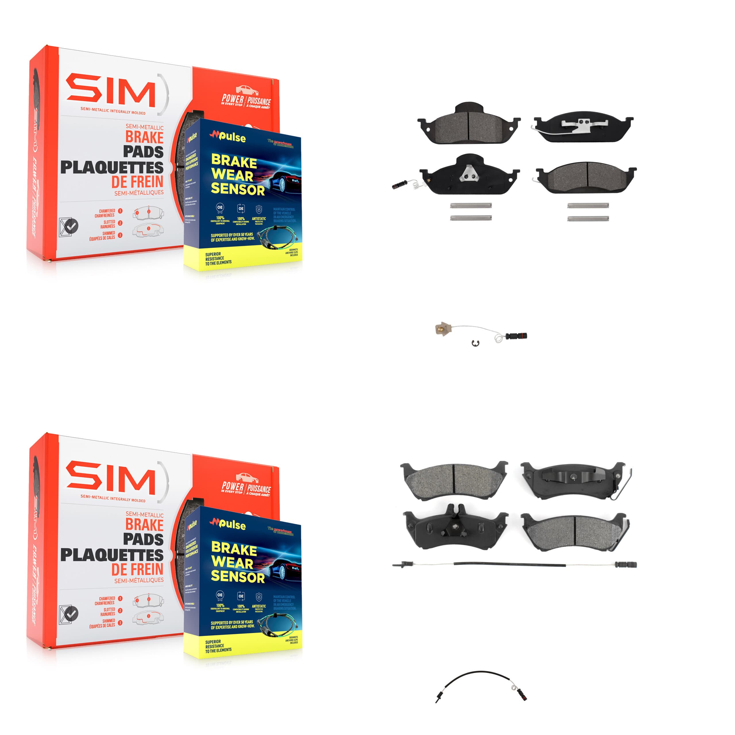 SIM - KSW-100072 - Front and Rear Disc Brake Pad Kits image 1