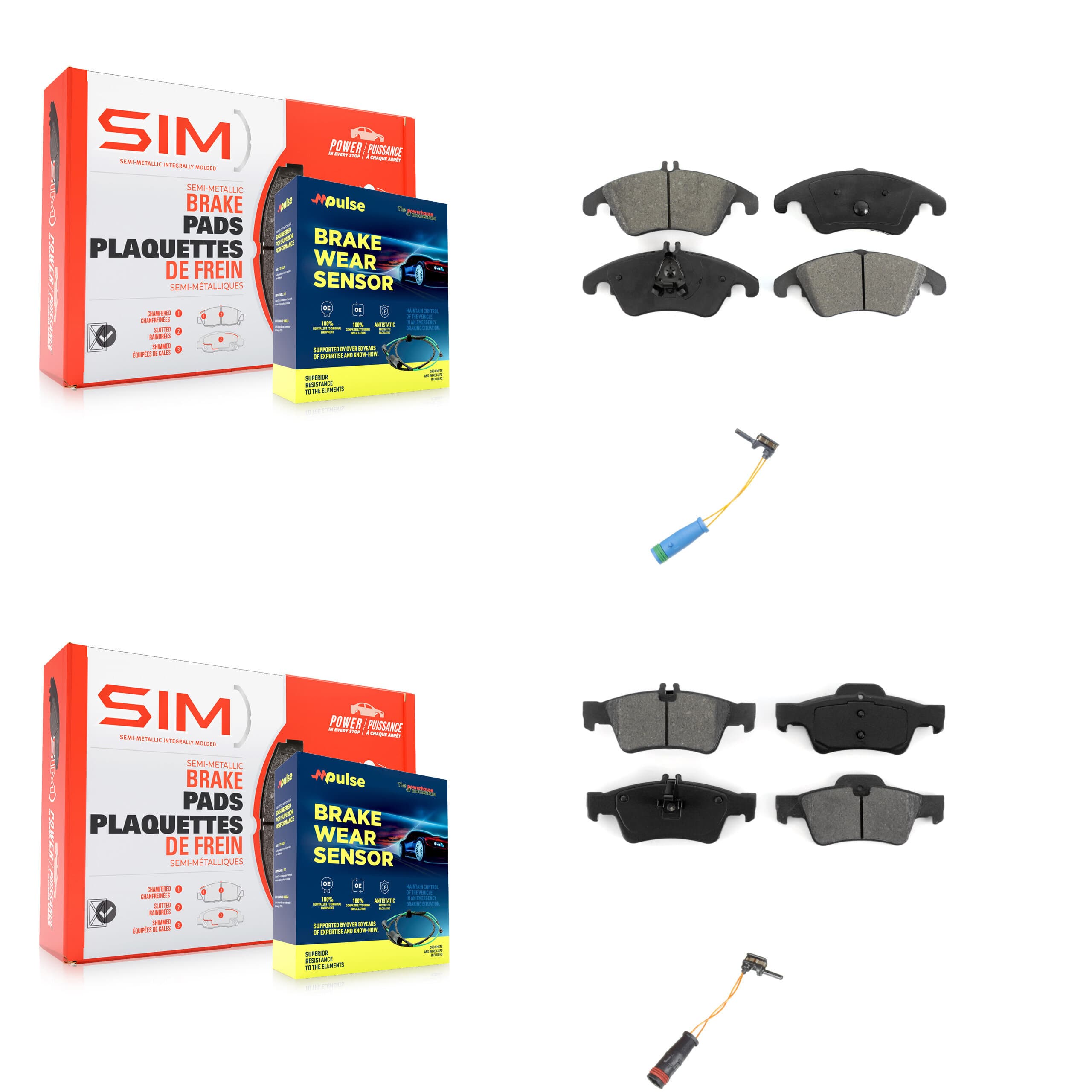SIM - KSW-100080 - Front and Rear Disc Brake Pad Kits image 1