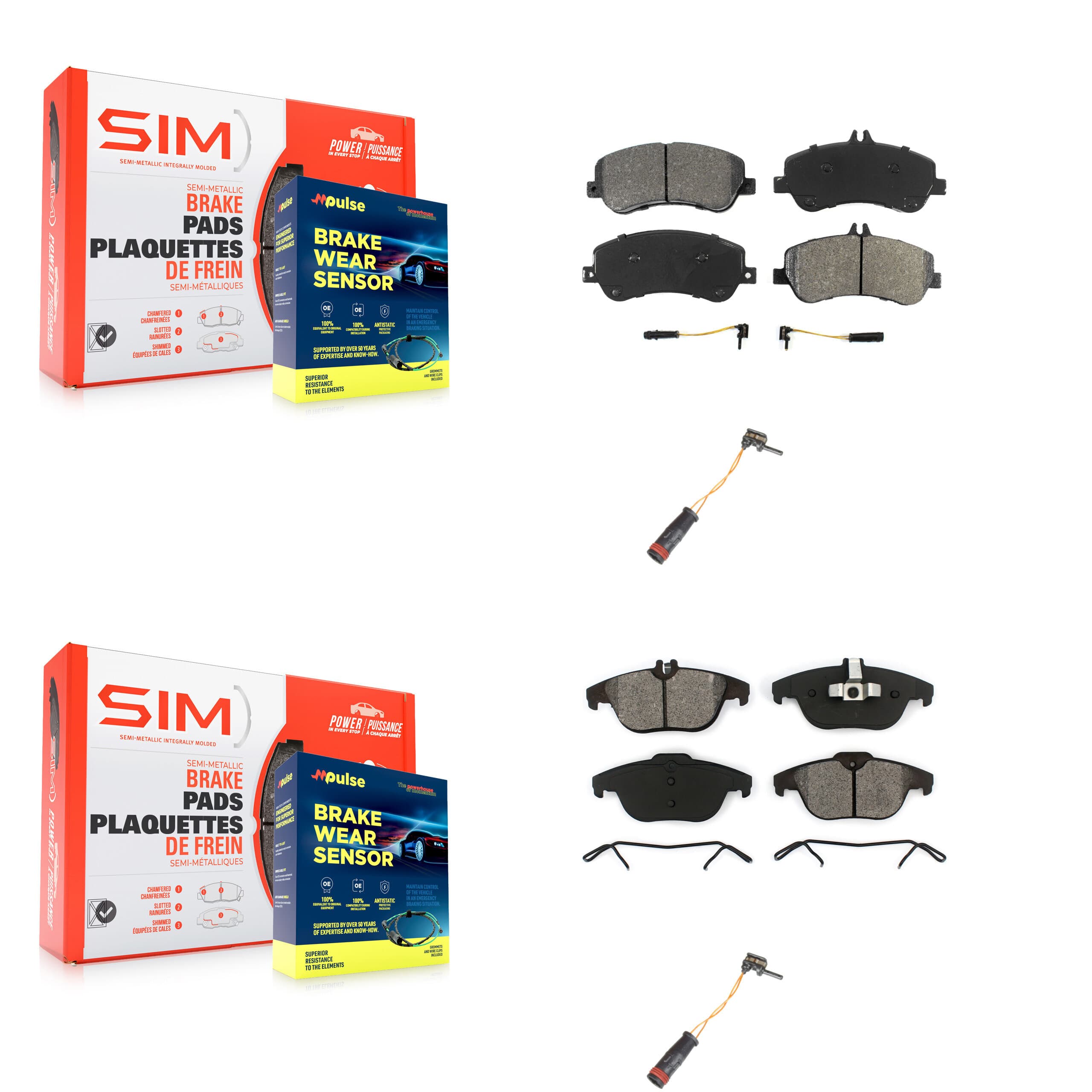 SIM - KSW-100082 - Front and Rear Disc Brake Pad Kits image 1