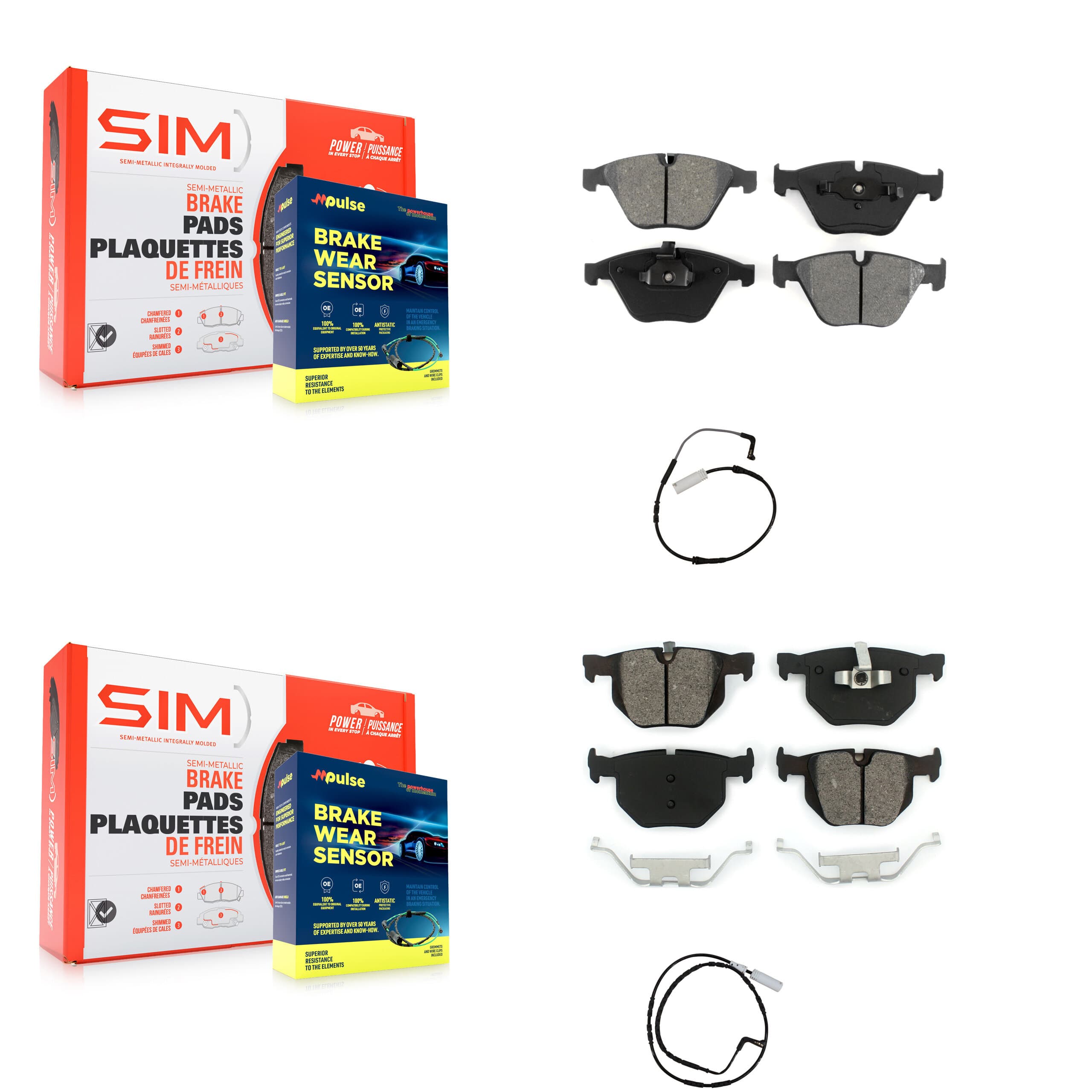 SIM - KSW-100092 - Front and Rear Disc Brake Pad Kits image 1