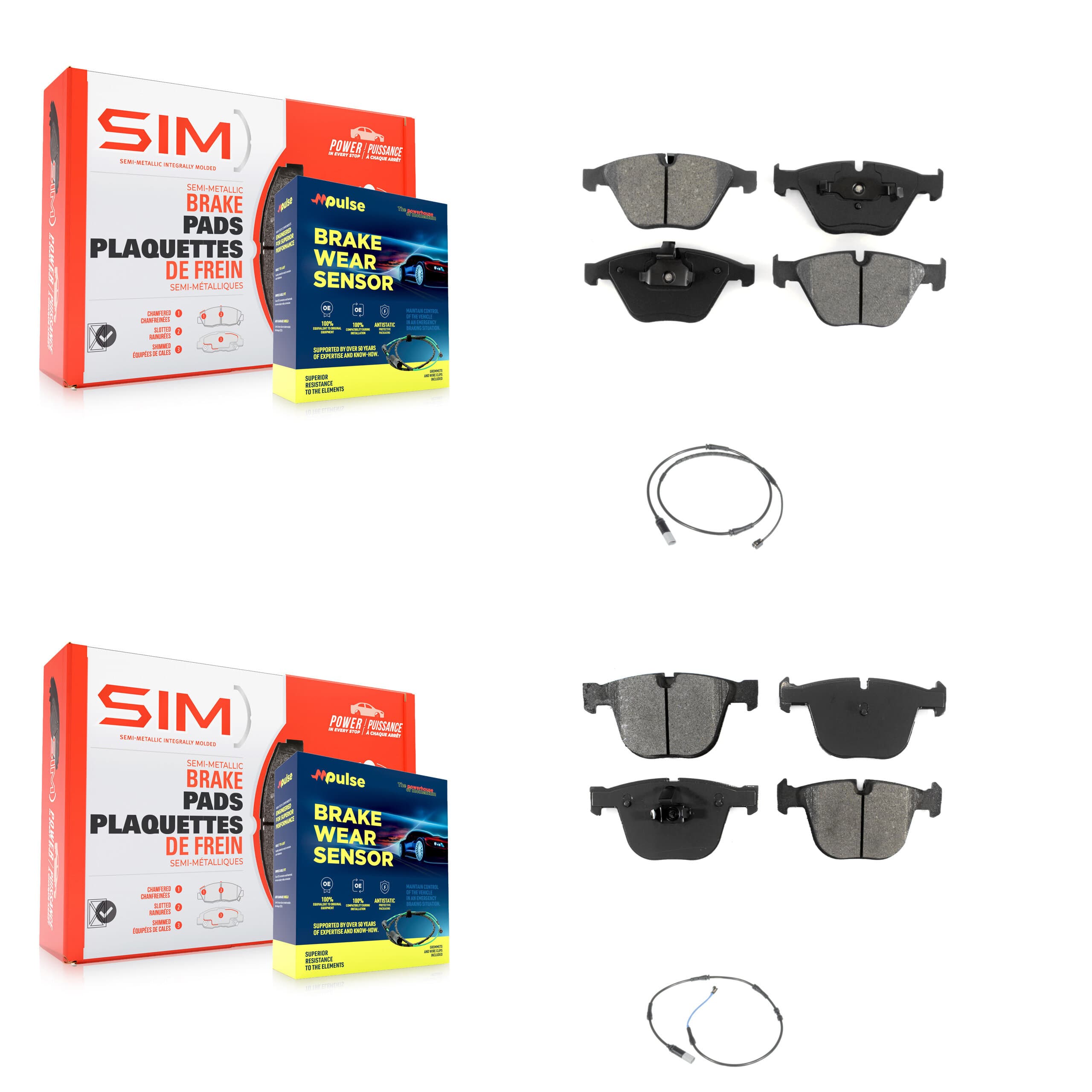 SIM - KSW-100096 - Front and Rear Disc Brake Pad Kits image 1