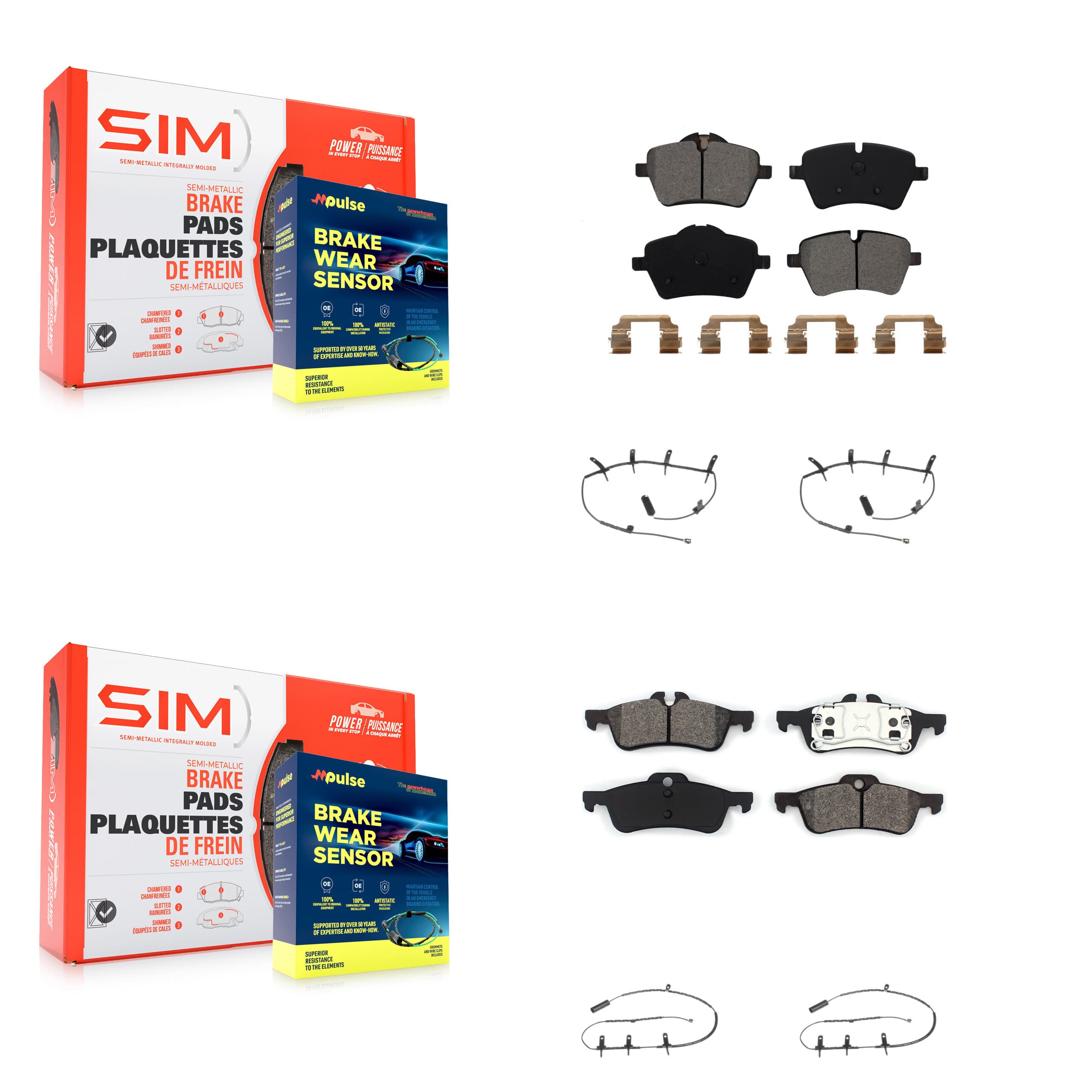 SIM - KSW-100106 - Front and Rear Disc Brake Pad Kits image 1