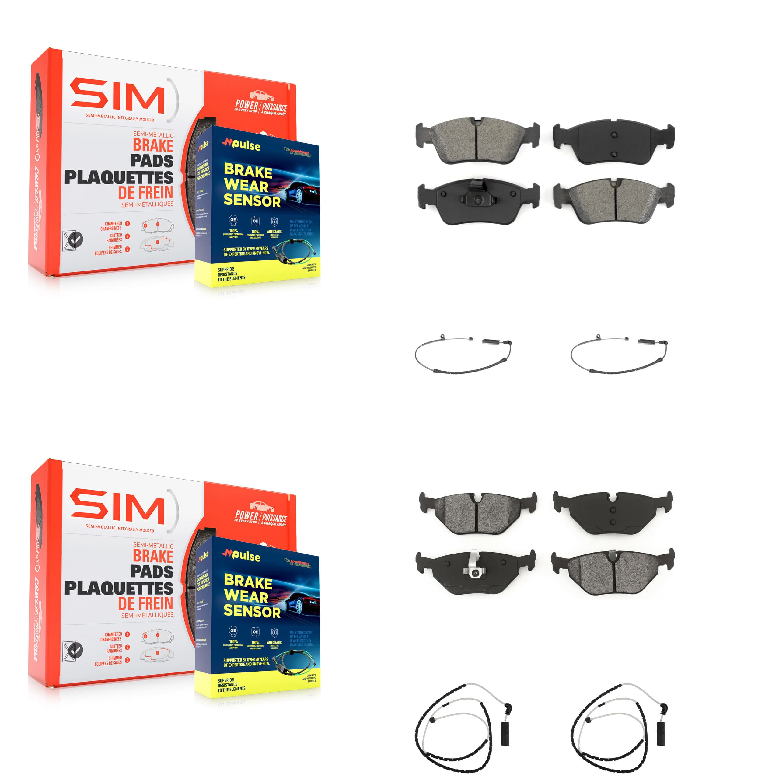 SIM - KSW-100114 - Front and Rear Disc Brake Pad Kits image 1