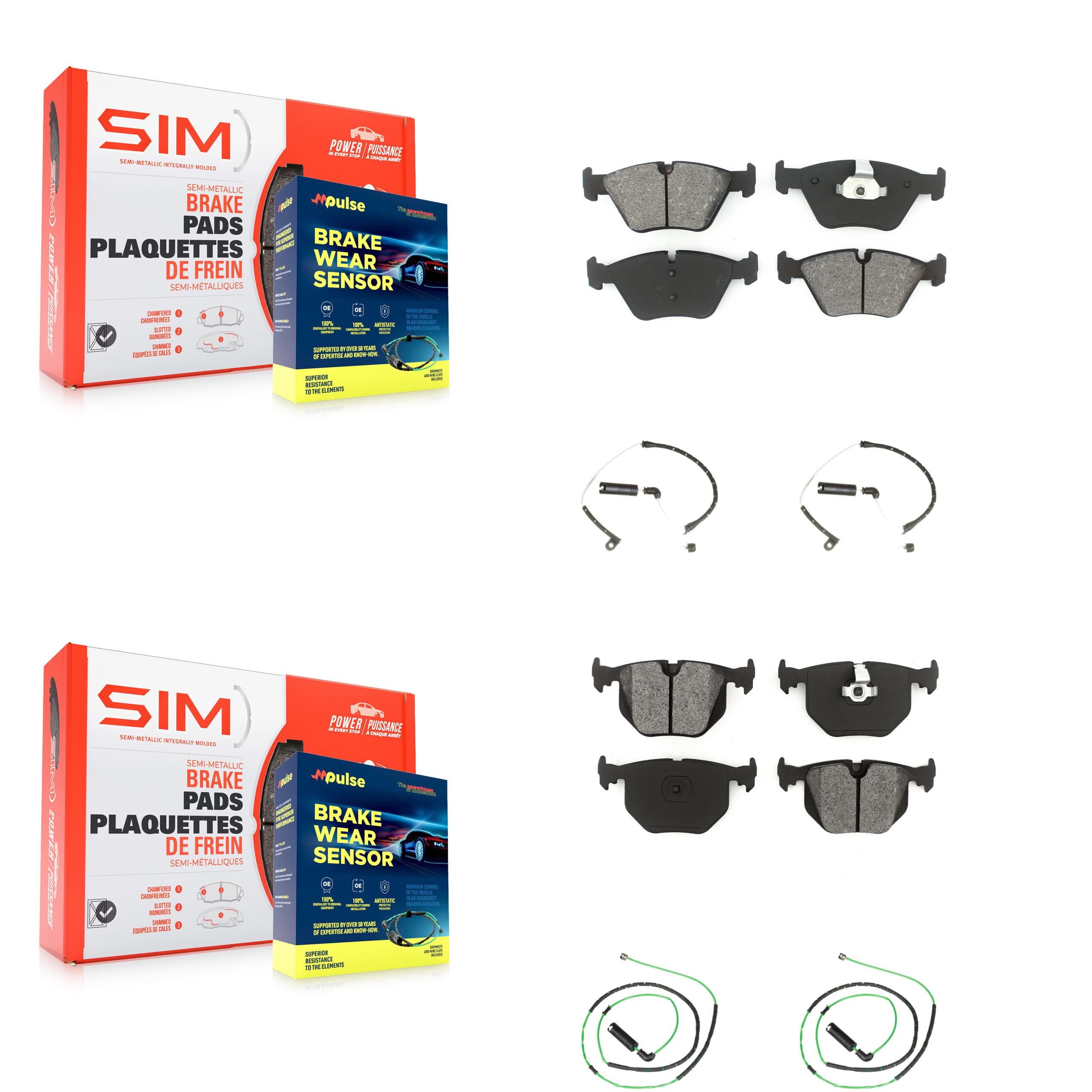 SIM - KSW-100116 - Front and Rear Disc Brake Pad Kits image 1