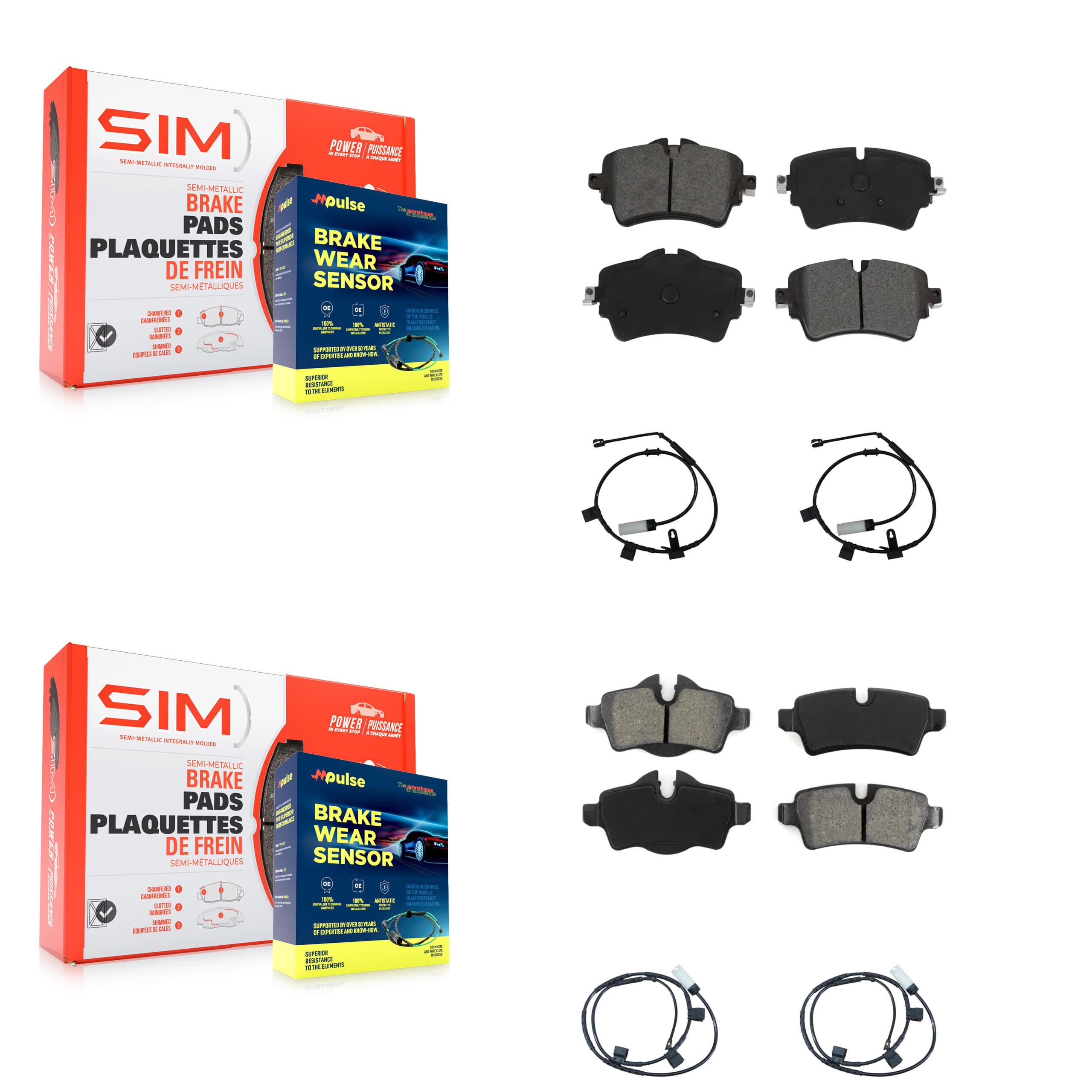 SIM - KSW-100119 - Front and Rear Disc Brake Pad Kits image 1