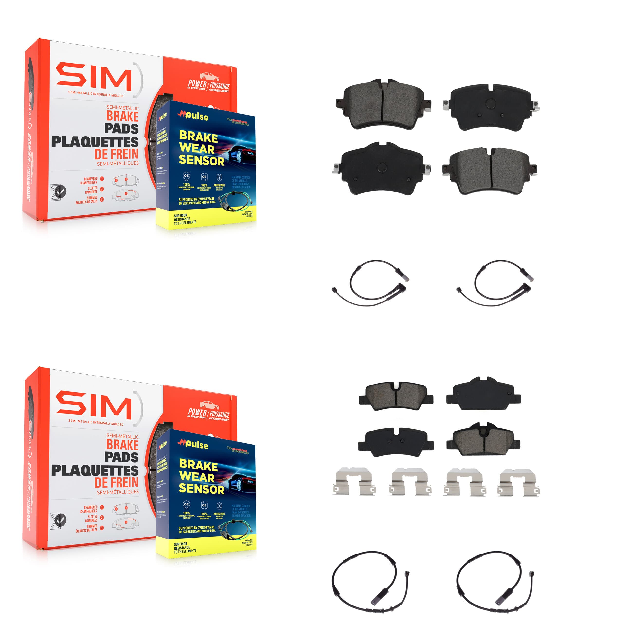 SIM - KSW-100120 - Front and Rear Disc Brake Pad Kits image 1