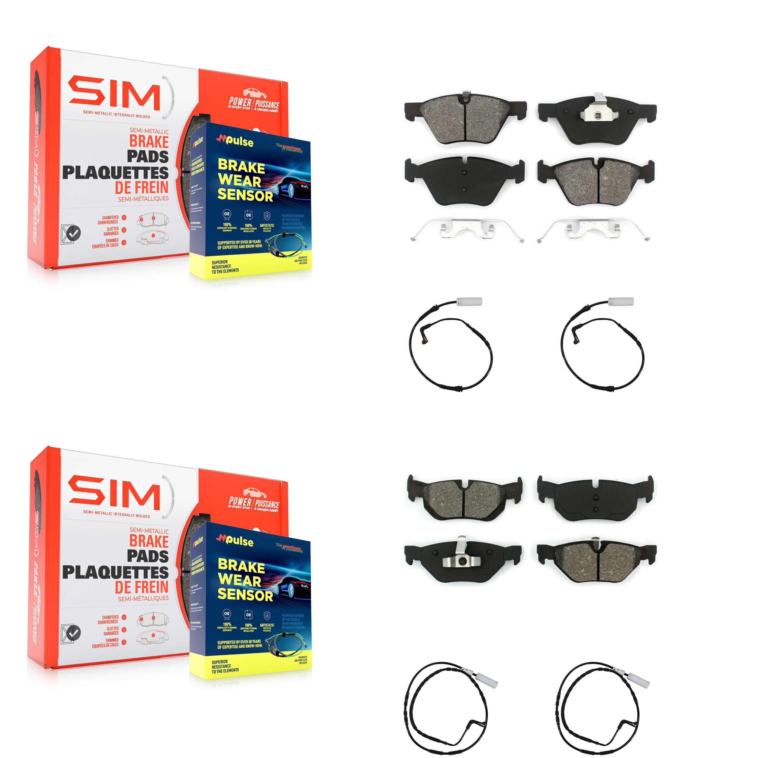 SIM - KSW-100128 - Front and Rear Disc Brake Pad Kits image 1