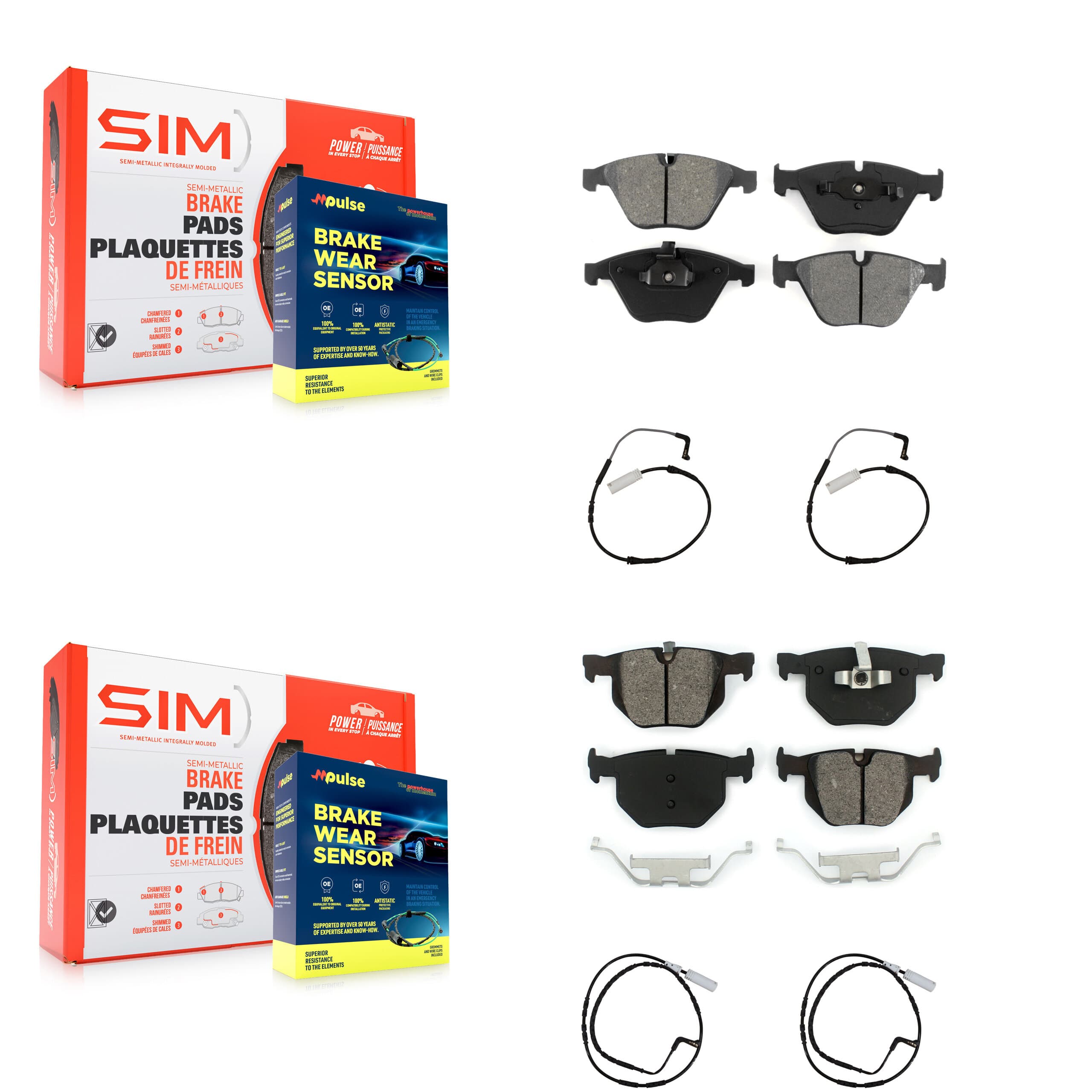 SIM - KSW-100132 - Front and Rear Disc Brake Pad Kits image 1