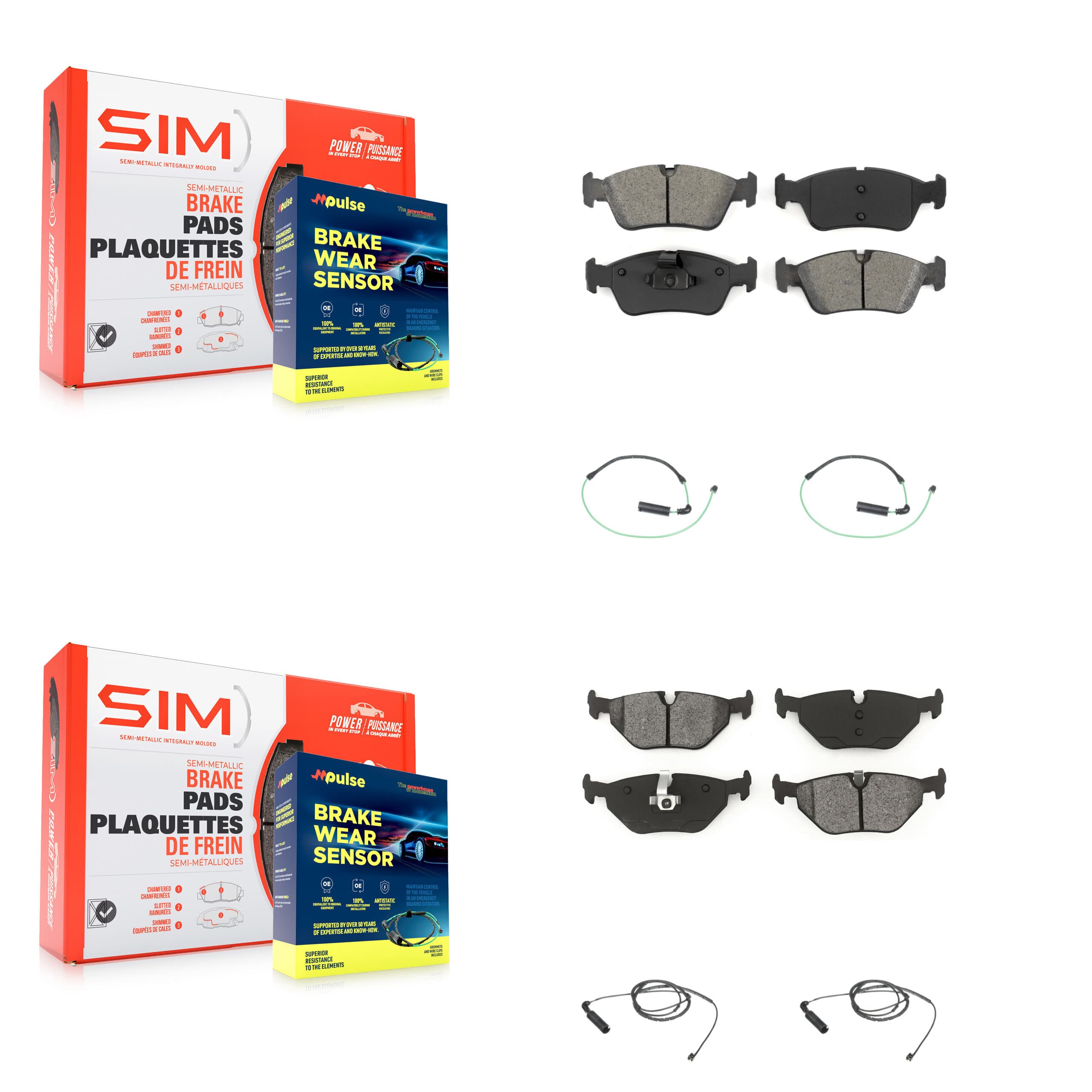 SIM - KSW-100136 - Front and Rear Disc Brake Pad Kits image 1