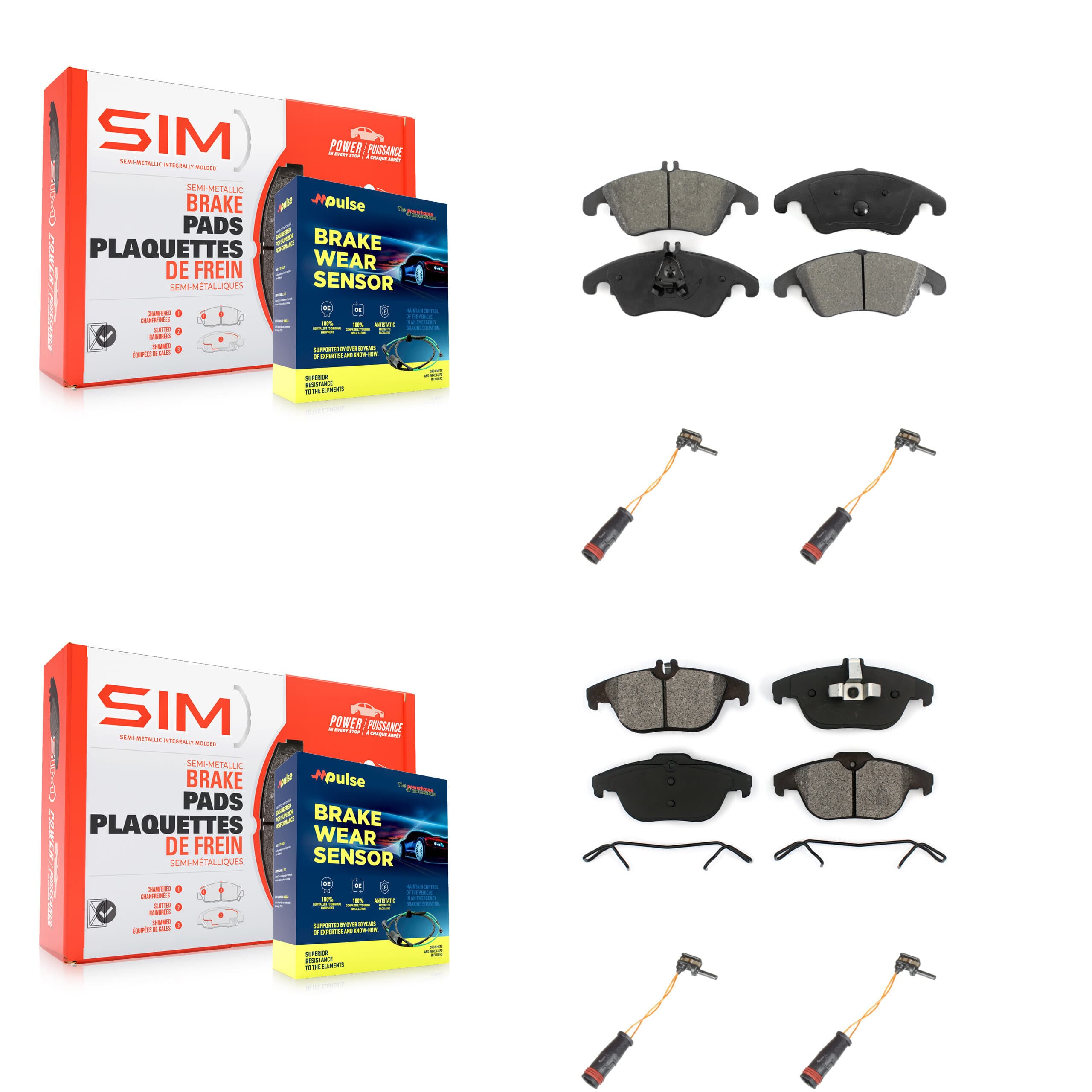SIM - KSW-100161 - Front and Rear Disc Brake Pad Kits image 1