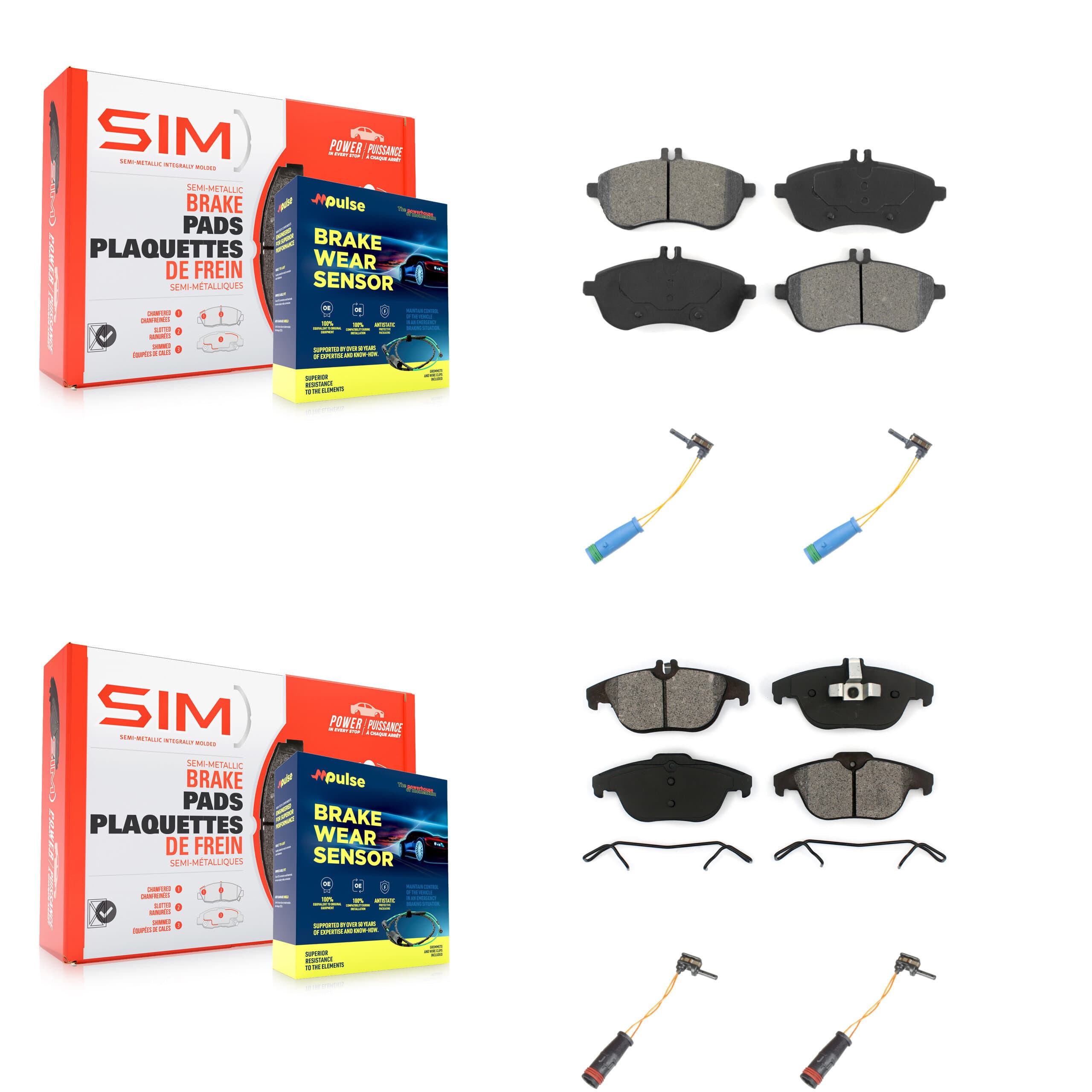 SIM - KSW-100162 - Front and Rear Disc Brake Pad Kits image 1
