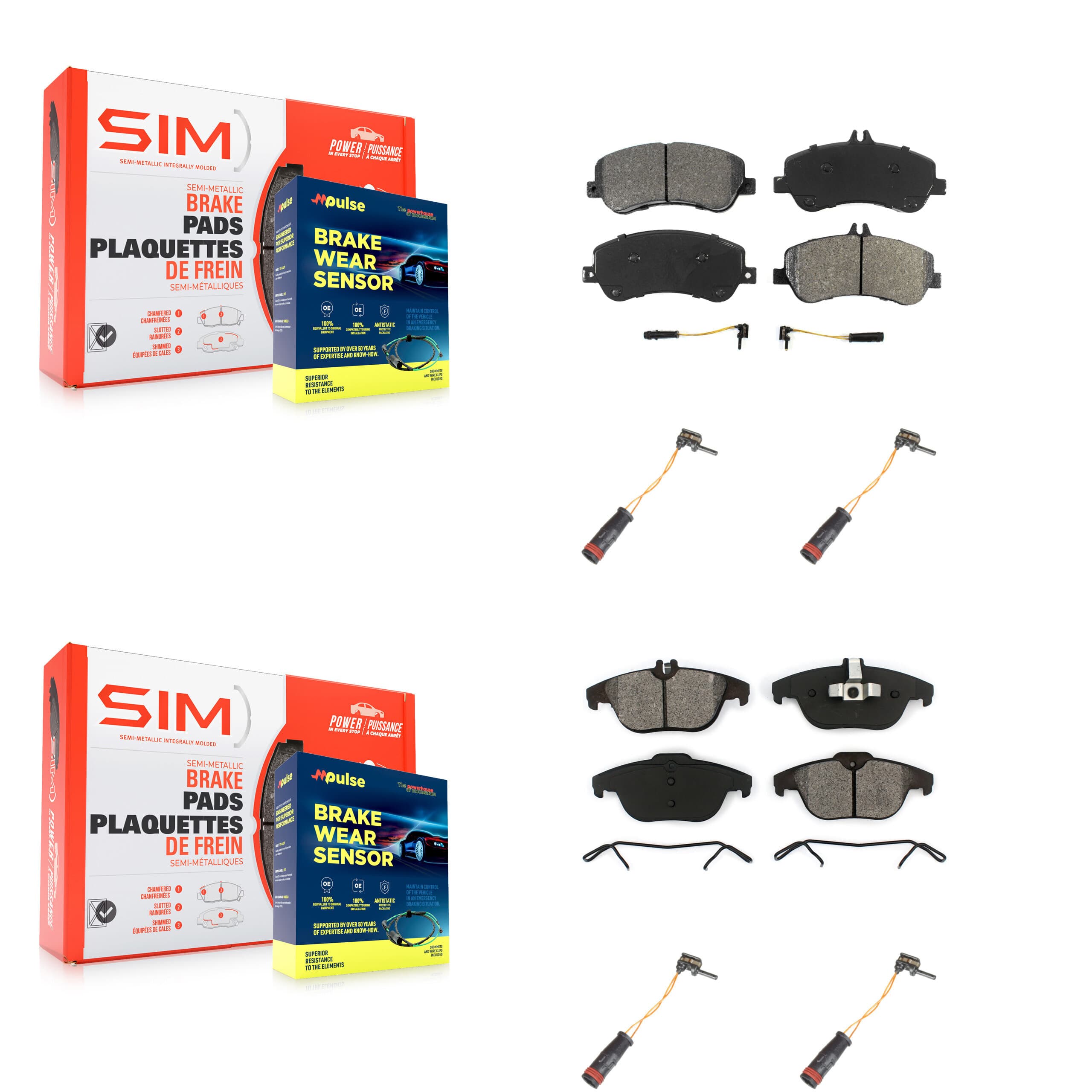 SIM - KSW-100163 - Front and Rear Disc Brake Pad Kits image 1