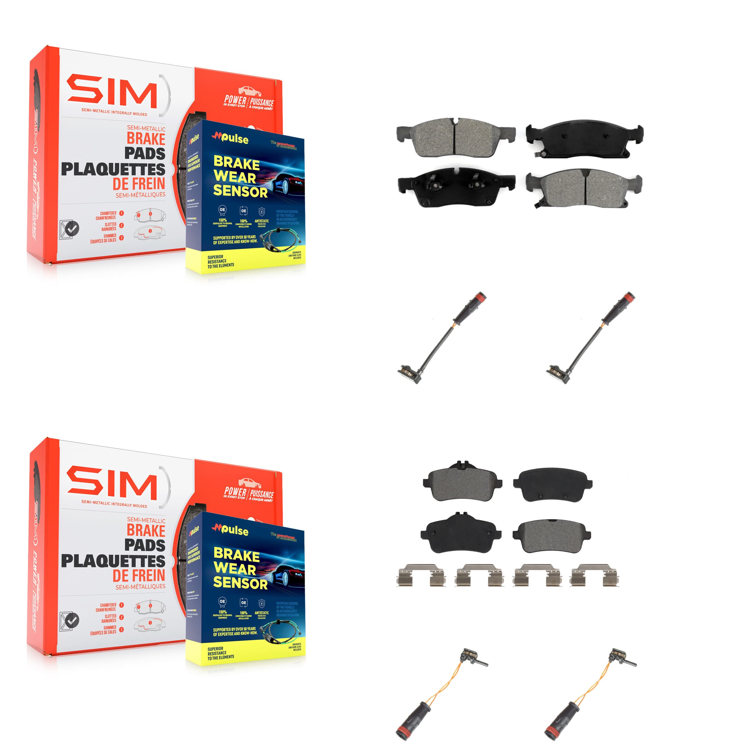 SIM - KSW-100164 - Front and Rear Disc Brake Pad Kits image 1