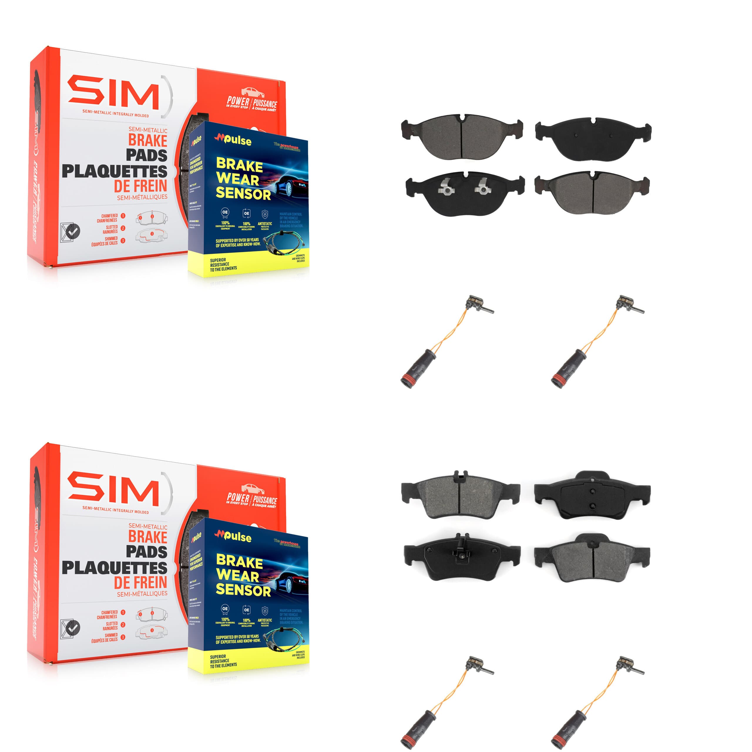 SIM - KSW-100177 - Front and Rear Disc Brake Pad Kits image 1