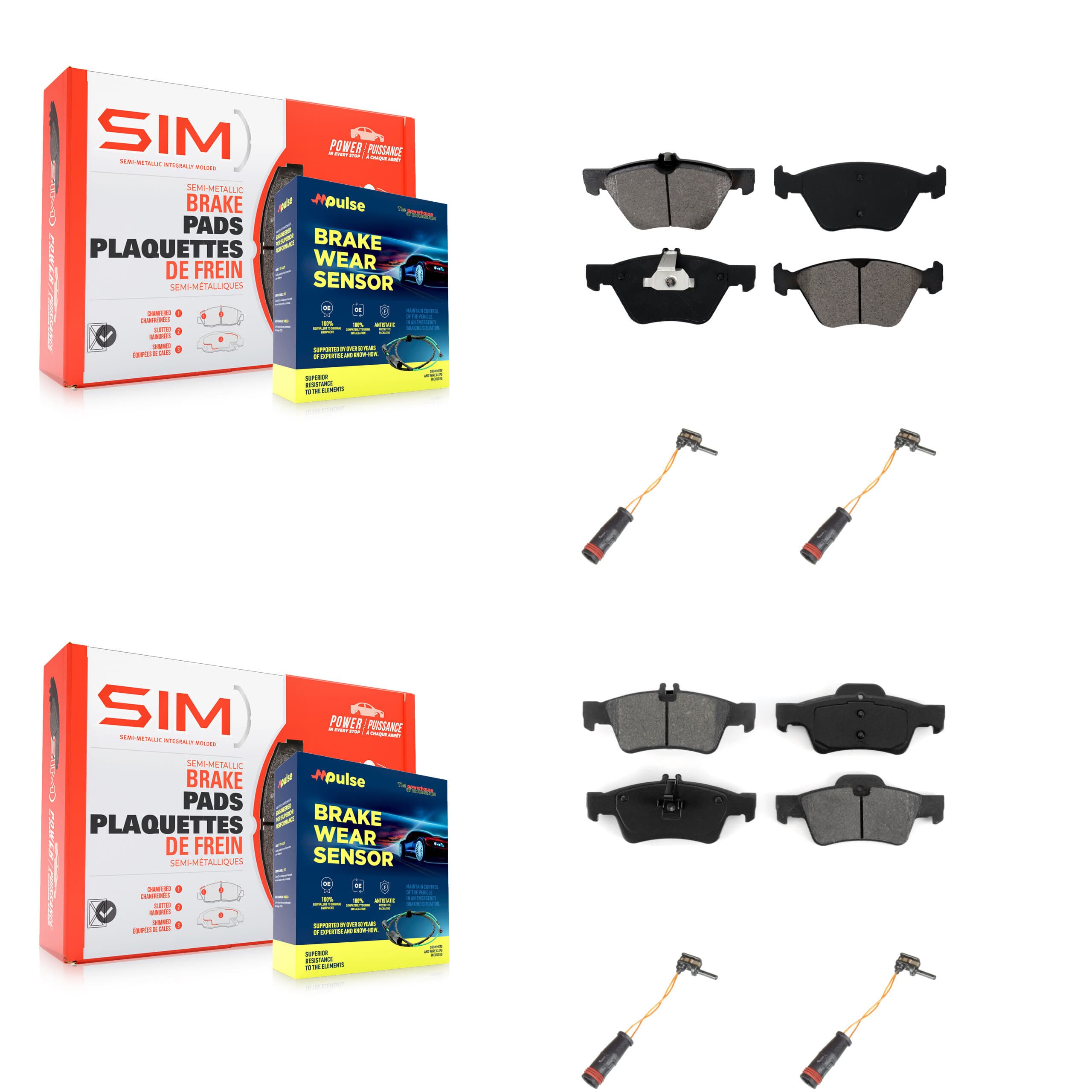 SIM - KSW-100179 - Front and Rear Disc Brake Pad Kits image 1