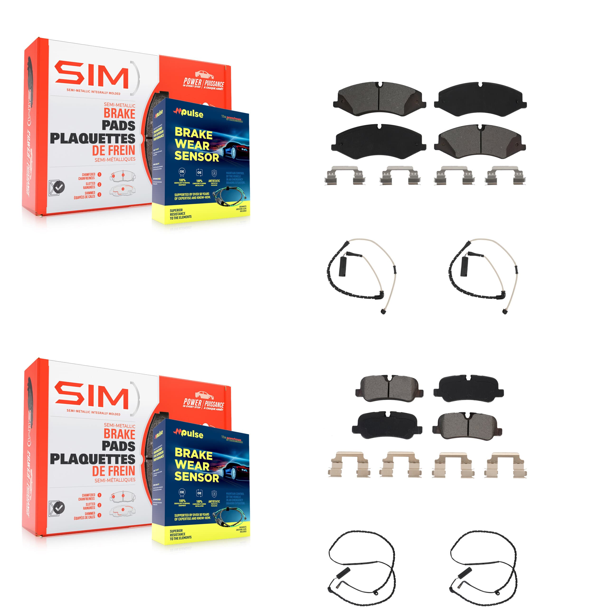 SIM - KSW-100187 - Front and Rear Disc Brake Pad Kits image 1