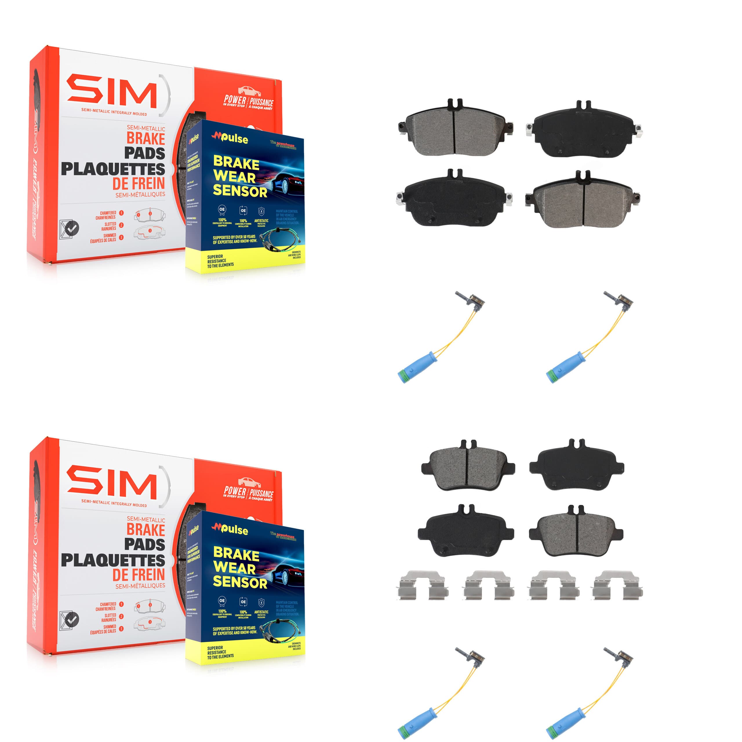 SIM - KSW-100192 - Front and Rear Disc Brake Pad Kits image 1