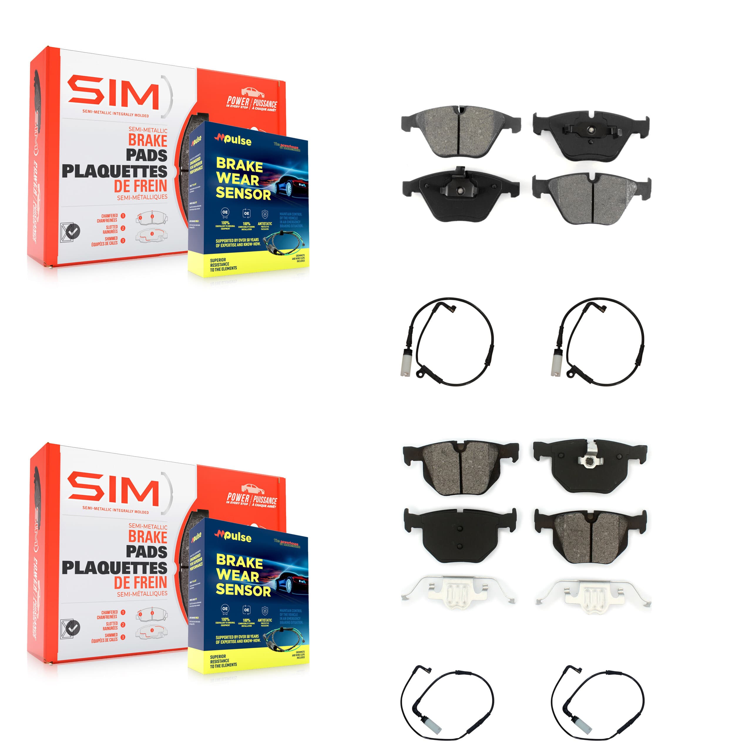 SIM - KSW-100194 - Front and Rear Disc Brake Pad Kits image 1