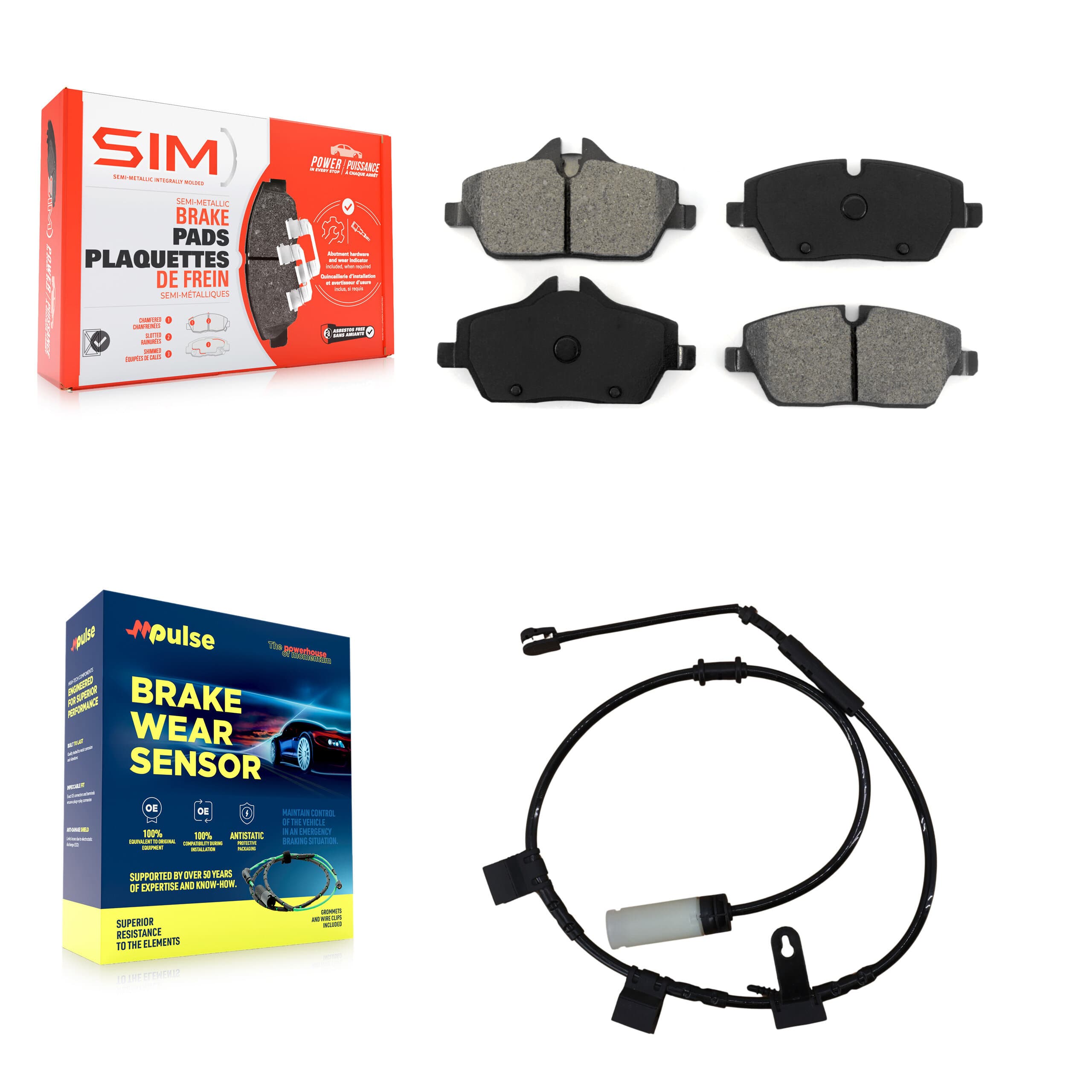 SIM - KSW-100295 - Front Disc Brake Pad Kits image 1