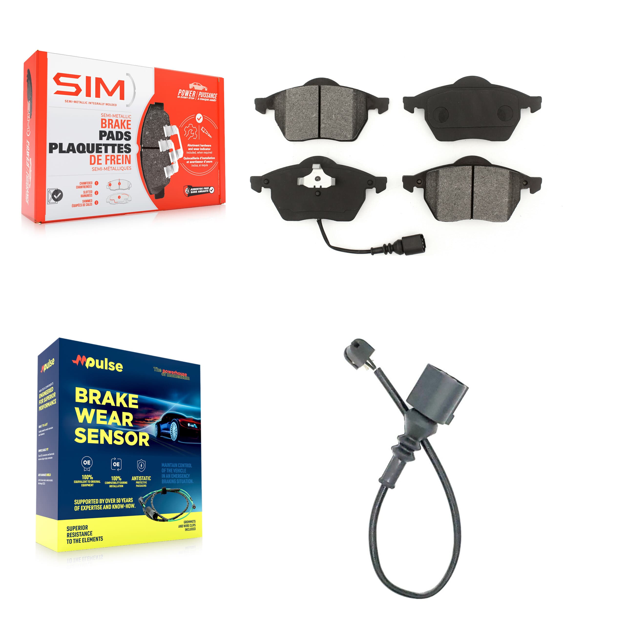 SIM - KSW-100304 - Front Disc Brake Pad Kits image 1