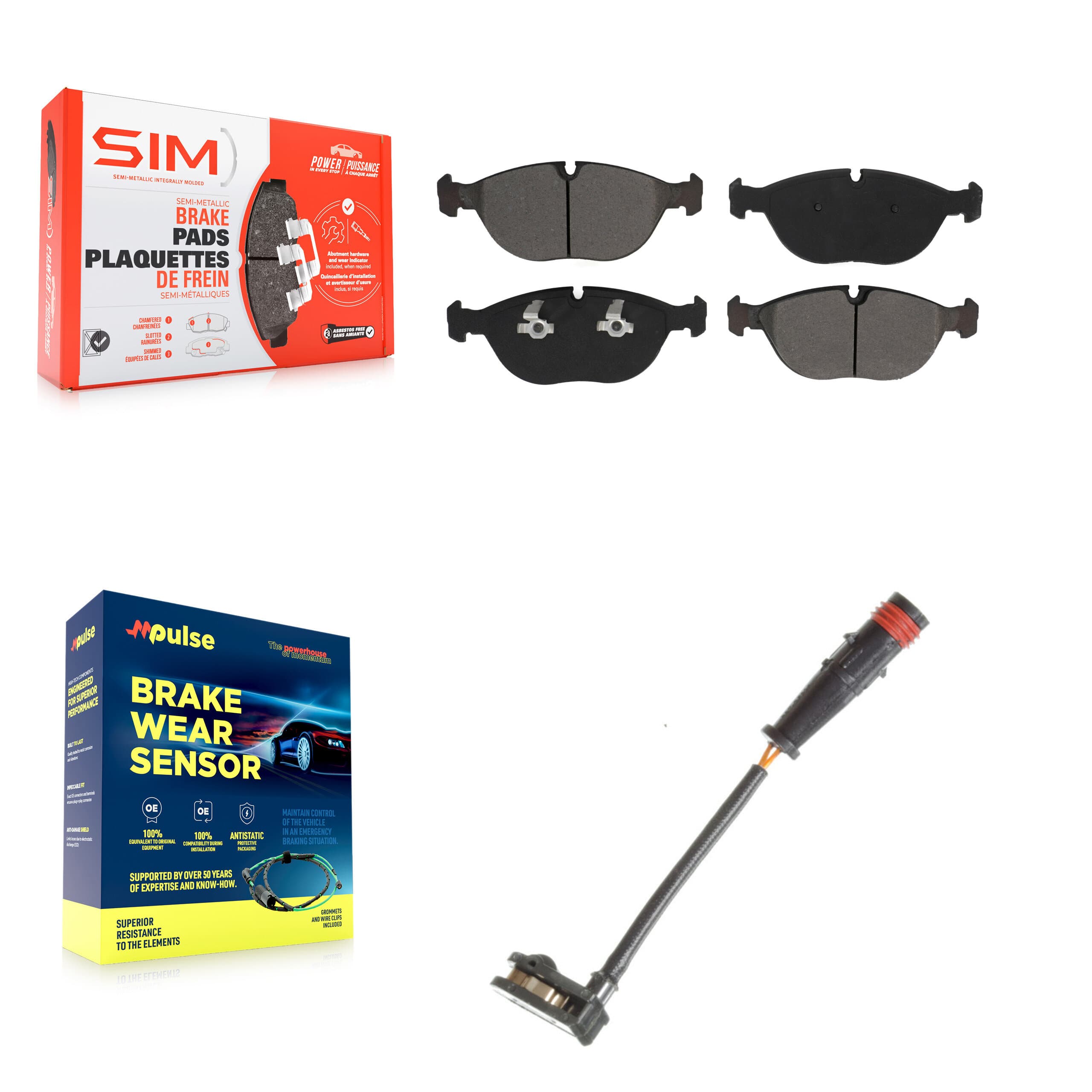 SIM - KSW-100305 - Front Disc Brake Pad Kits image 1